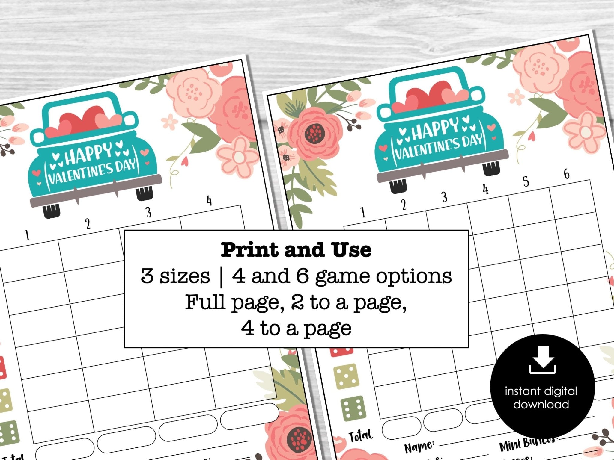 Valentine's Day Bunco Score Cards, February Bunco Score Sheets, Love Bunco Invitation, Hearts Bunco