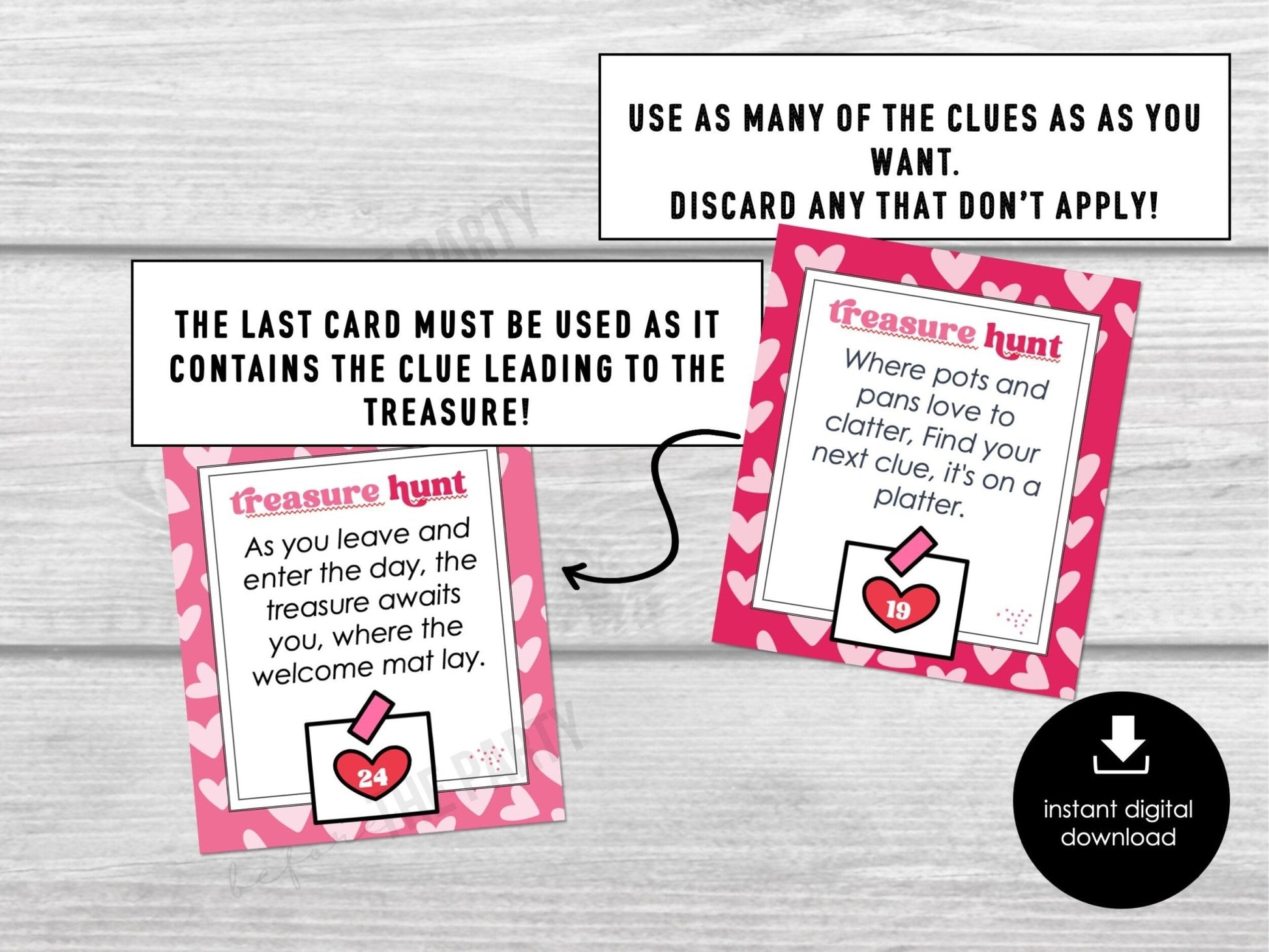Valentines Day Scavenger Hunt for Kids | Valentines Treasure Hunt Clues | Valentines Printable Kids Game | Valentines Day Gift for Kids