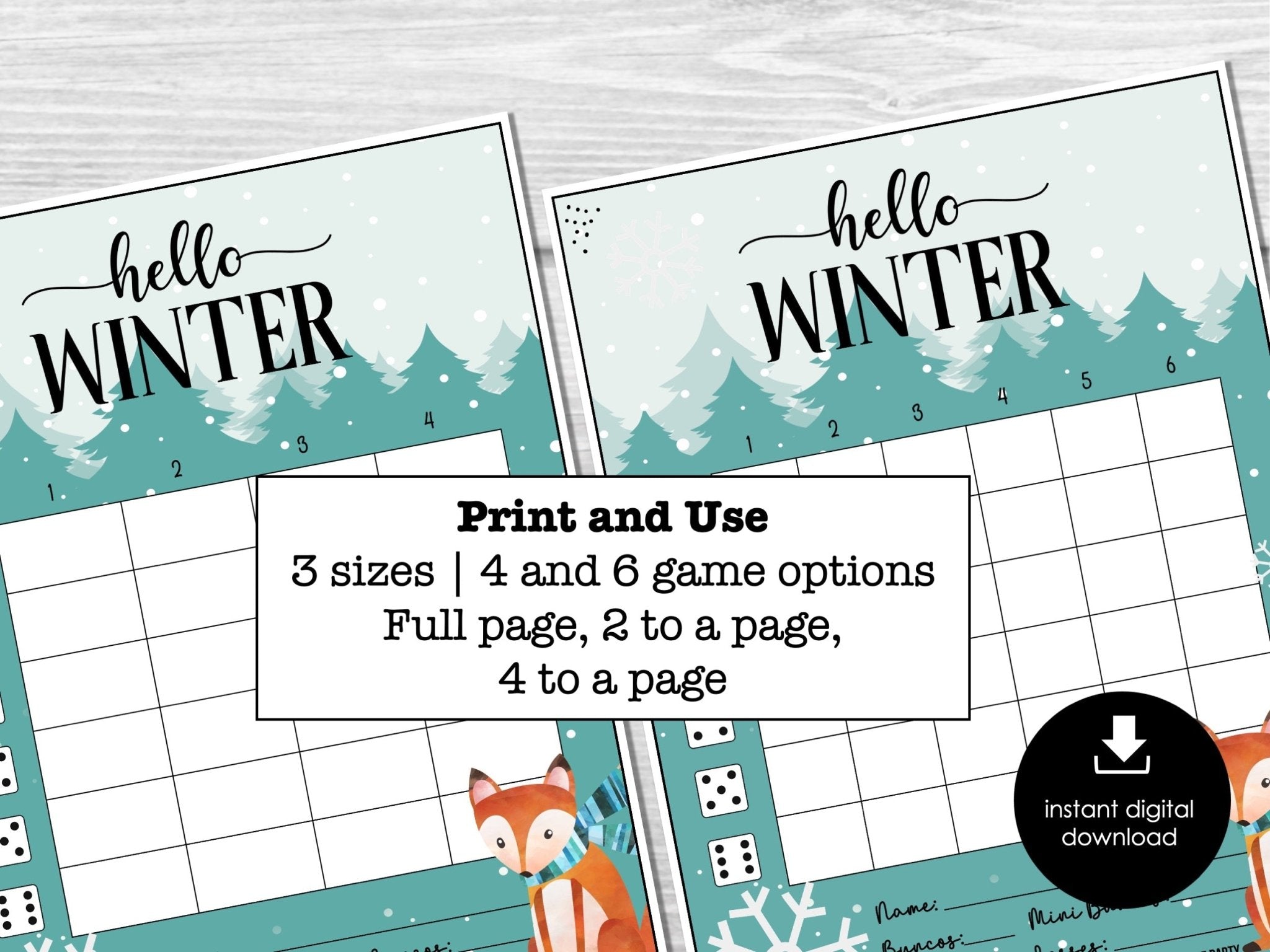 Winter Bunco Score Sheets, January Bunco Game, Snowflake Bunco Invitation, Fun Bunco Party Kit