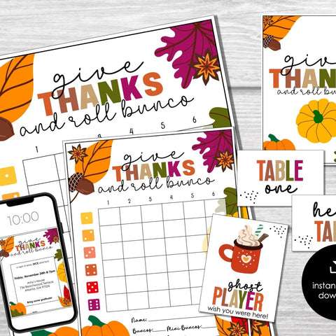 Thanksgiving & Friendsgiving Bunco Score Sheet Packages - Before The Party 