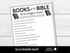 Books of the Bible Scavenger Hunt Game, Printable Church Group Activity, Sunday School Game, Church Camp, Use Your Bible Game - Before The Party