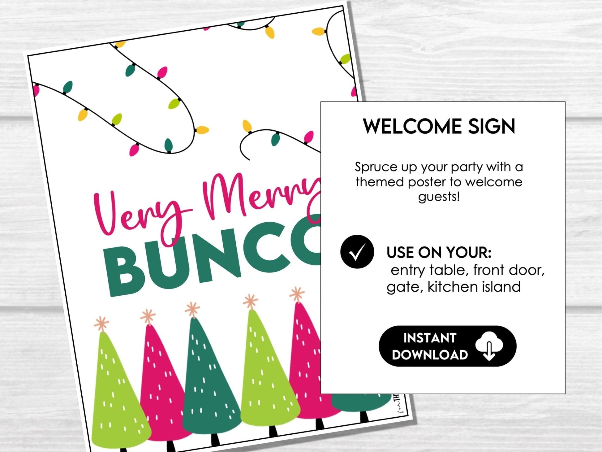 Bunco Christmas Party Pack - Score Cards, Sheets & Invites