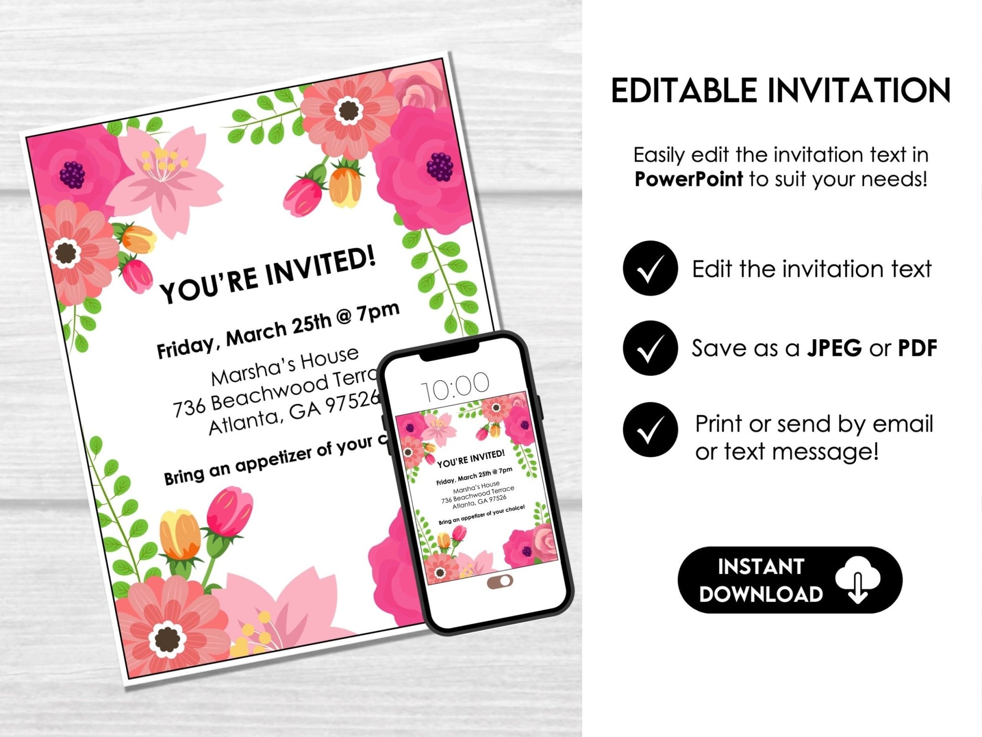Bunco Score Sheets with Spring Flowers, Tally Cards, Table Markers, Invitation, Bunco Night Game Cards, Digital Download - Floral Theme - Before The Party