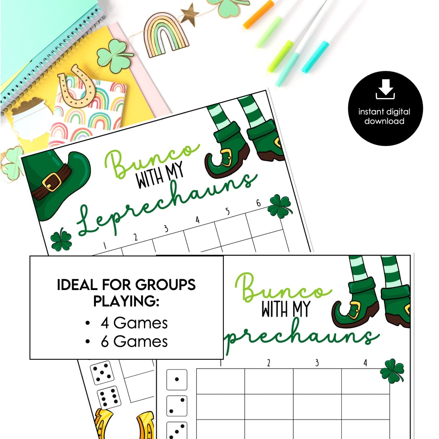 Bunco with My Leprechauns Score Cards – St. Patrick’s Day Printable (Cards Only)