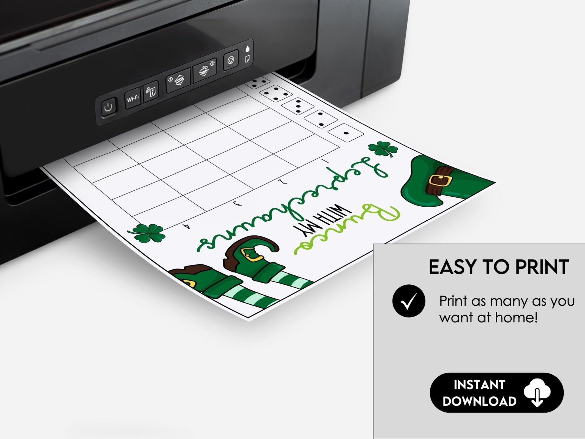 Bunco with my Leprechauns Score Sheets, St. Patricks Bunco Sheets