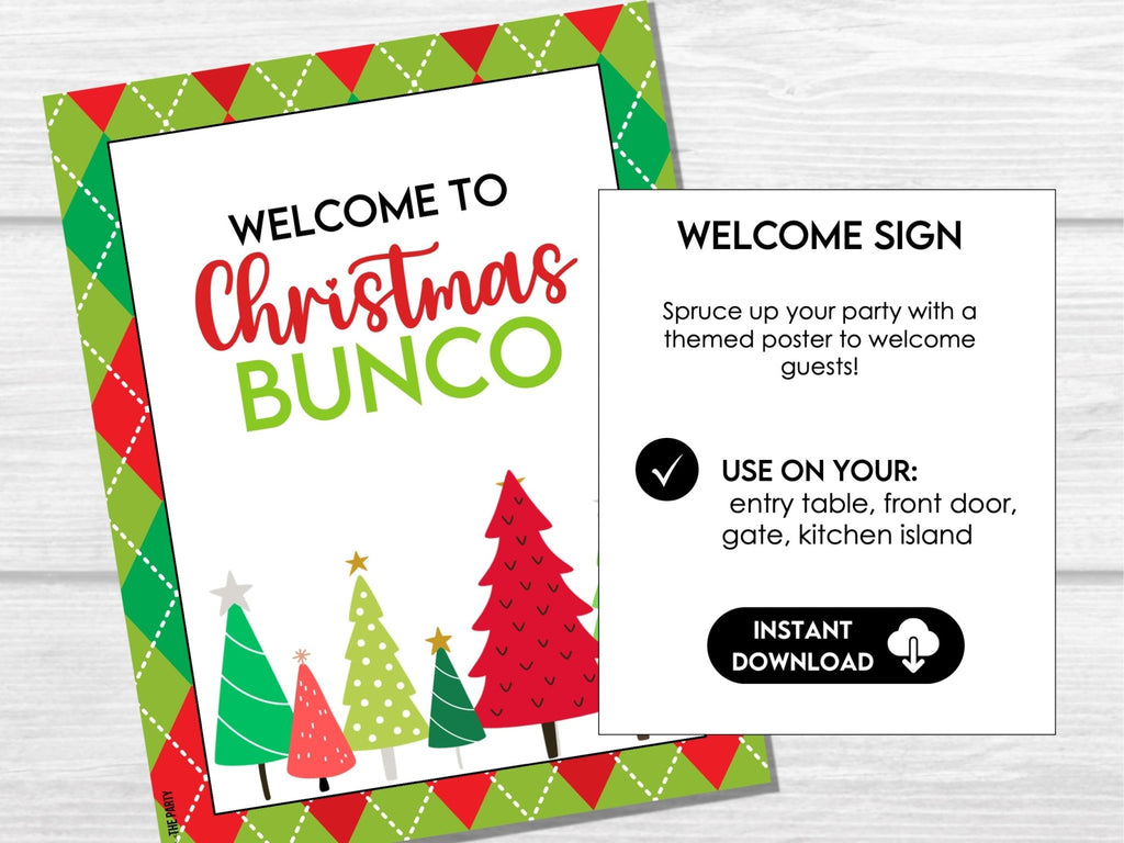 Christmas Bunco Christmas Tree Printable, Bunco Score Sheets Bundle - Score Cards, Tally Sheets and Table Numbers, December Holiday Bunco - Before The Party