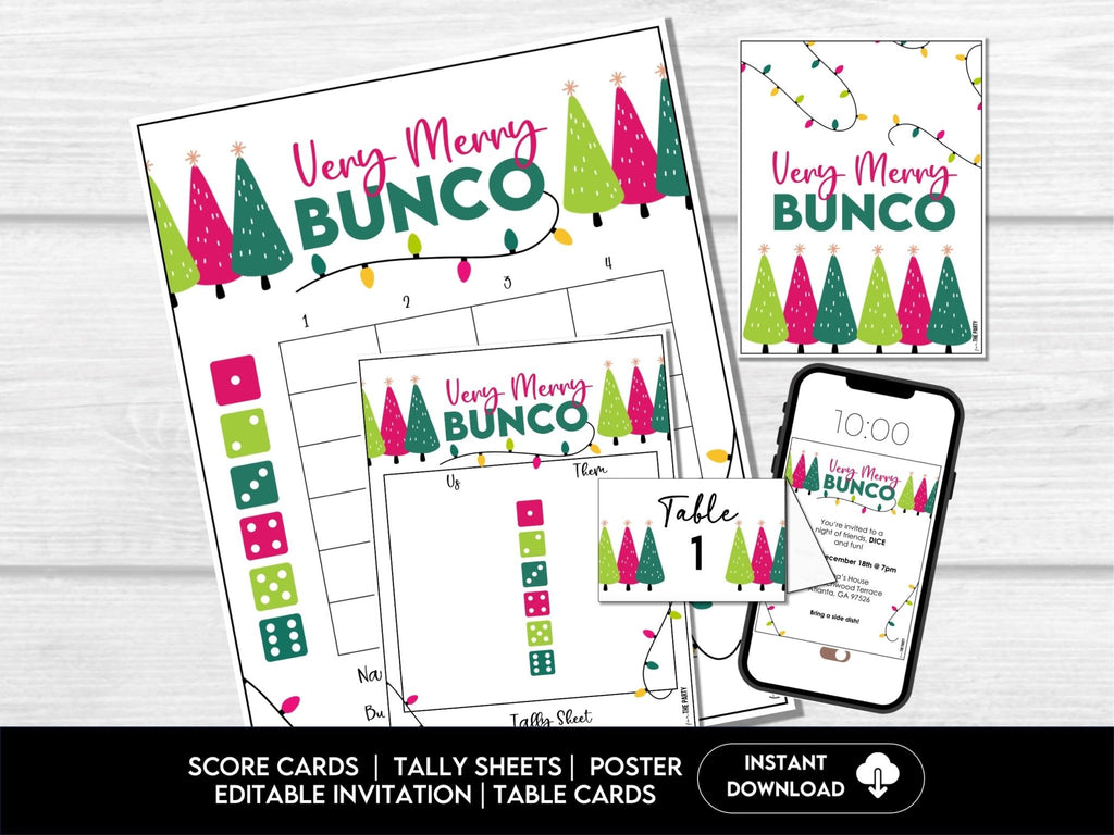 Christmas Bunco Score Cards, Bunco Party Score Sheets, Bunco Tally Sheet, Bunco Party Sheets, December Girls Night Game, XMAS Table Cards - Before The Party