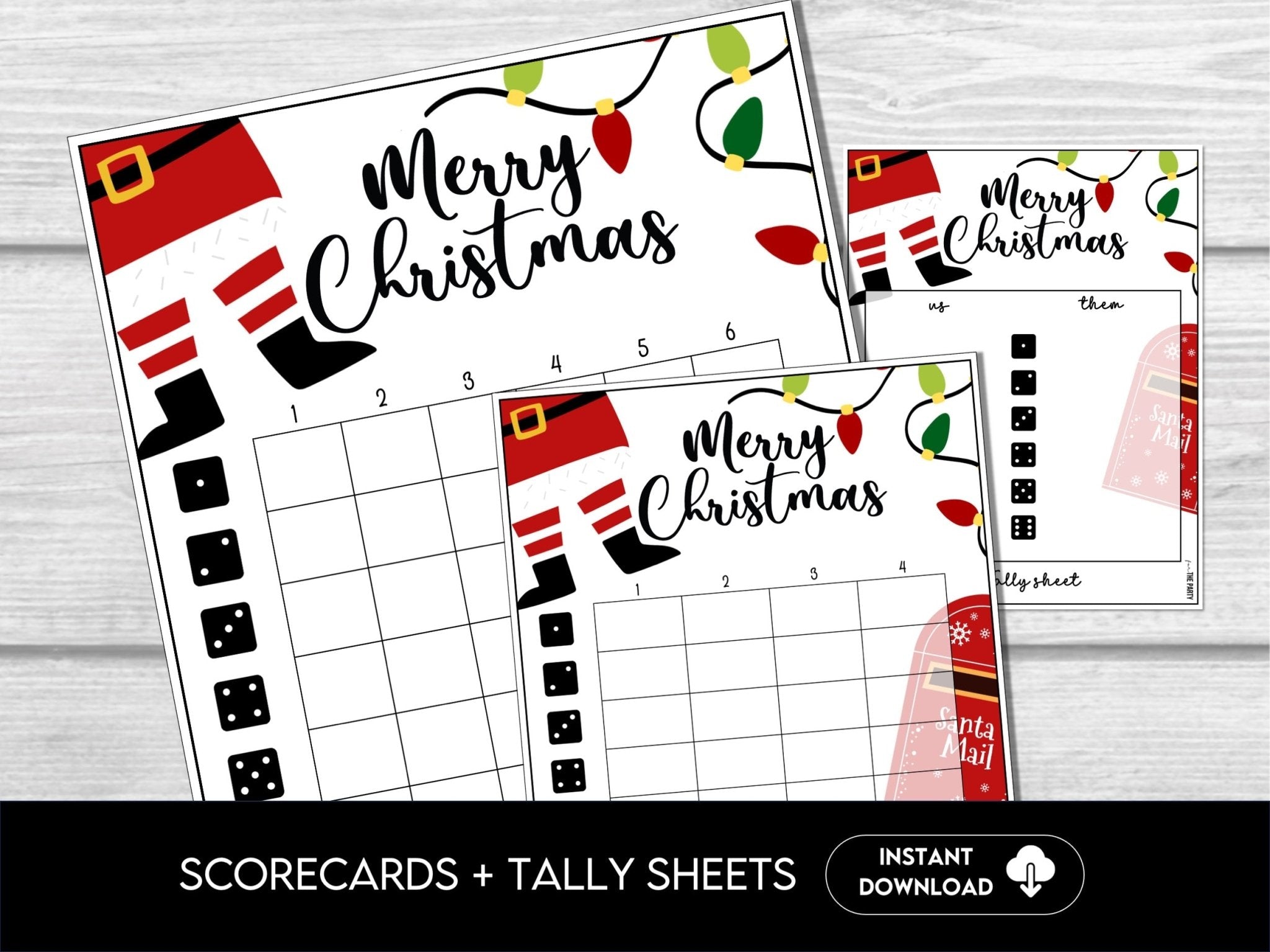 Christmas Bunco Score Sheet, Bunco Night Scorecards, December Bunco Printables, Bunco Game, Tally Sheet for Bunco, Santa Bunco Party - Before The Party