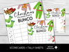 Christmas Pajama Party Bunco, Printable Bunco Score Cards, Score Card Tally Sheets, - Before The Party