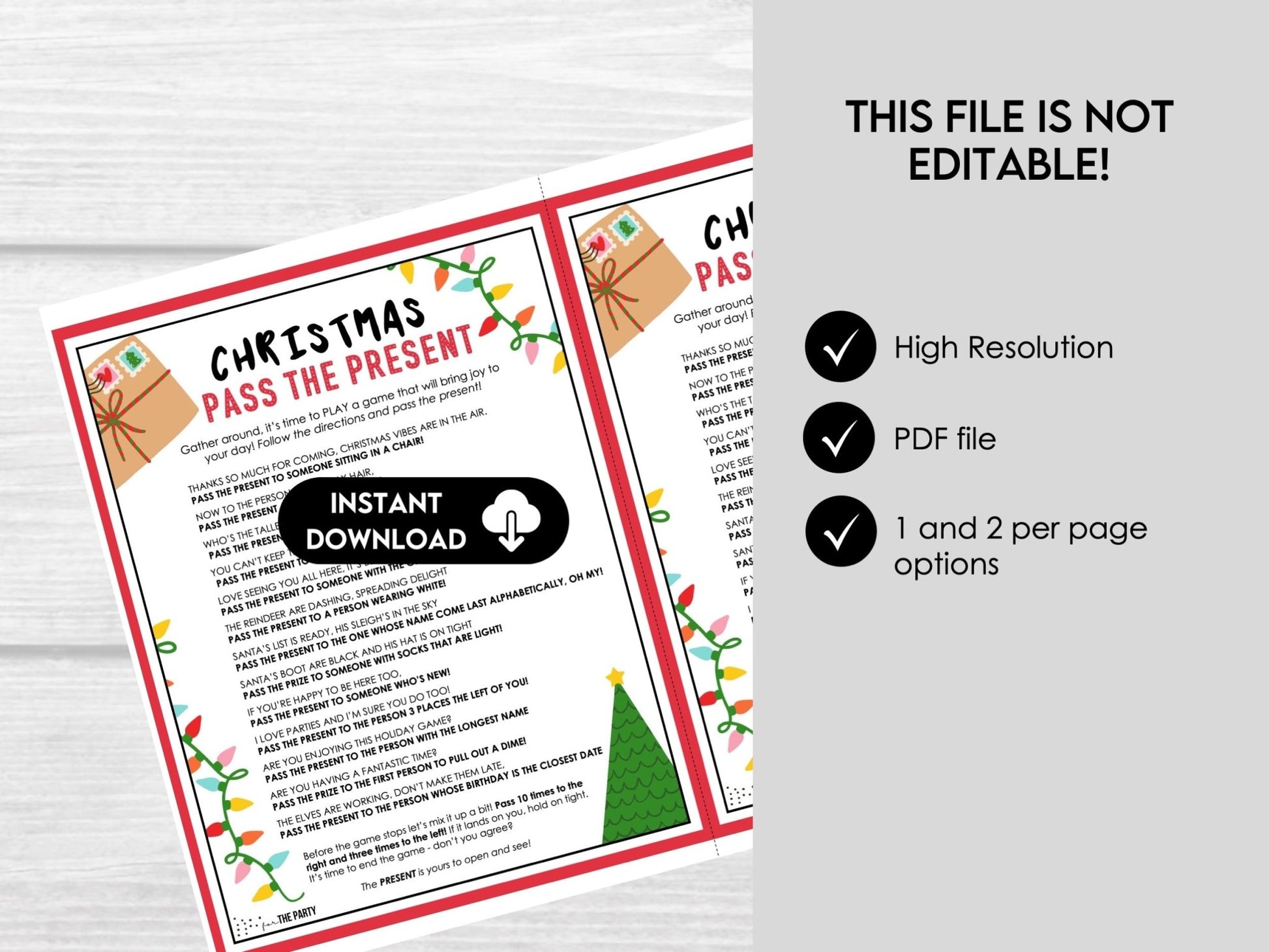 Christmas Pass the Present, Pass the Gift Game, Christmas Party Game for Kids and Adults