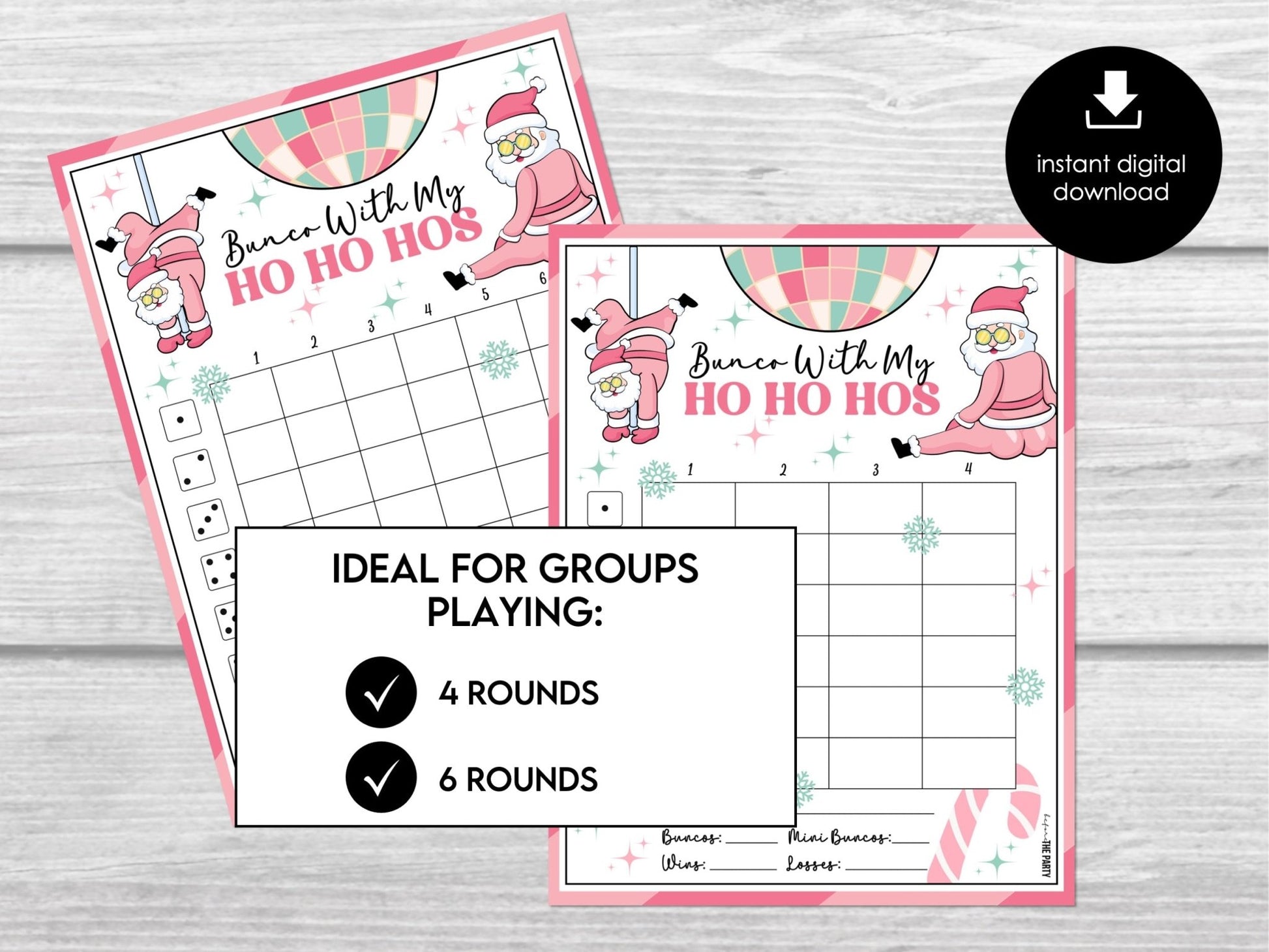 Christmas with My HO HO HOS, Bunco Score Sheets, Tally Sheets, Christmas Party Games, December Ladies Night, Funny Friendsmas Bunco, Bunko - Before The Party