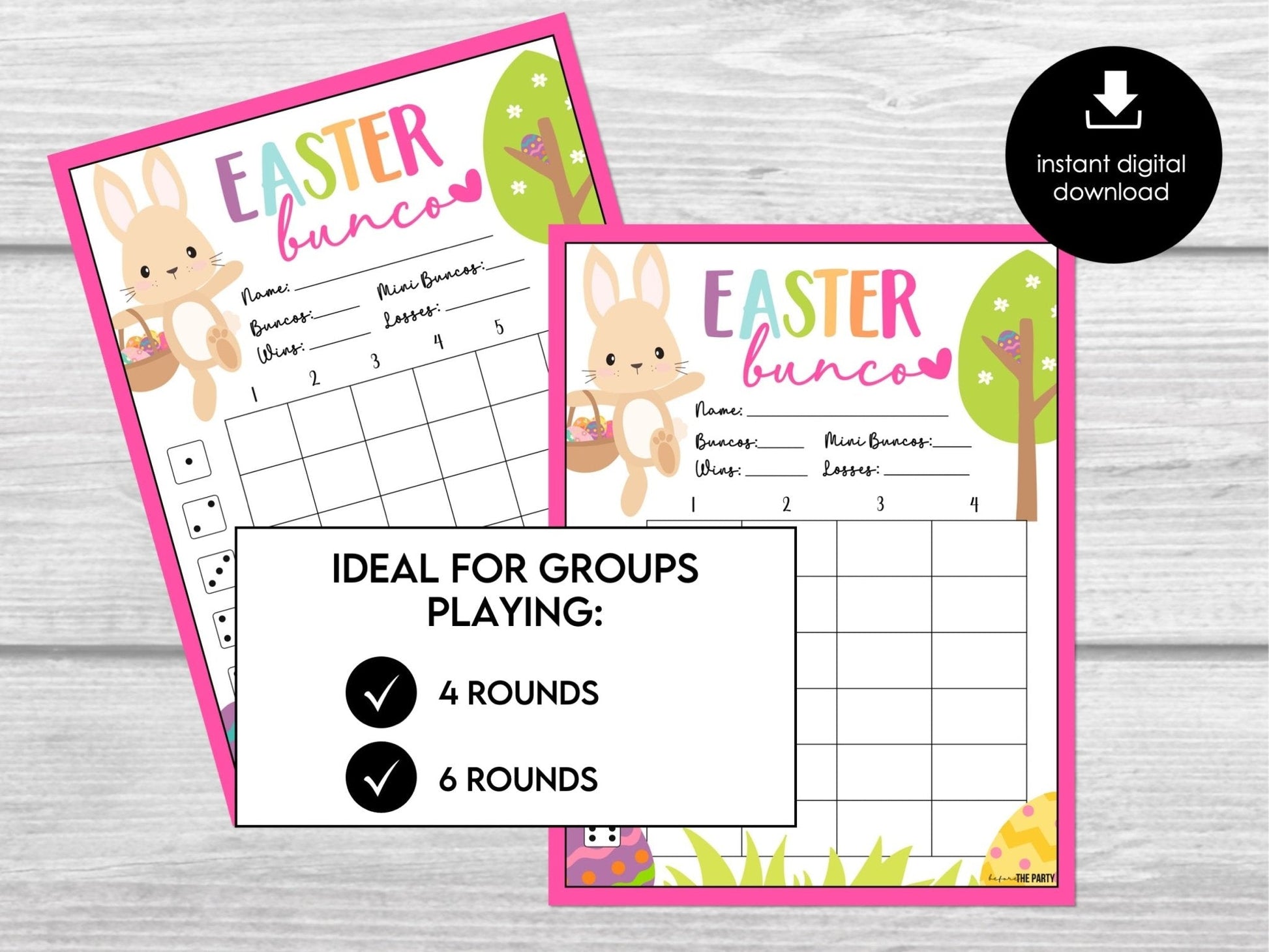 Easter Bunco Set - Pastel Bunny and Easter Egg theme