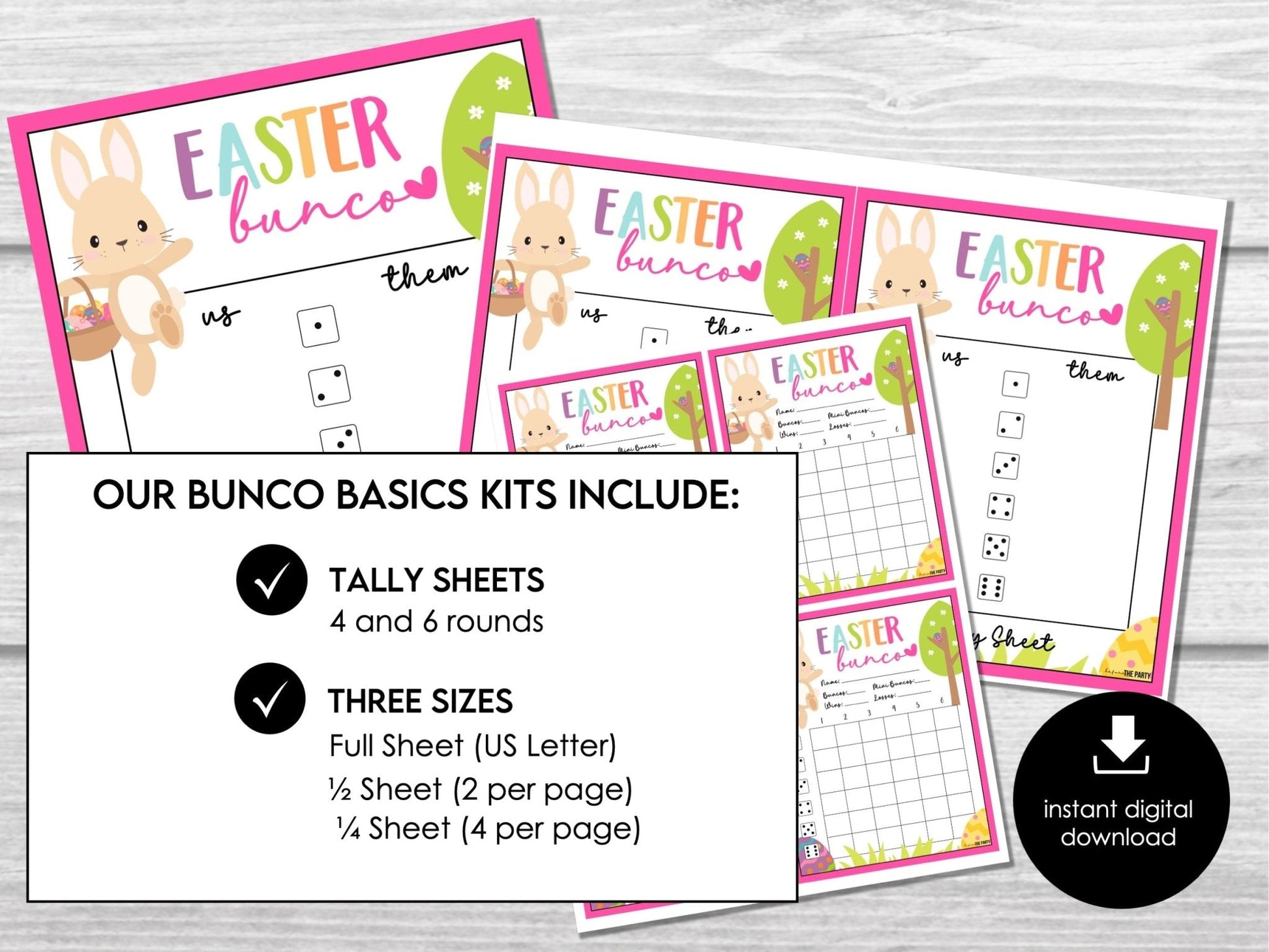 Easter Bunco Set - Pastel Bunny and Easter Egg theme