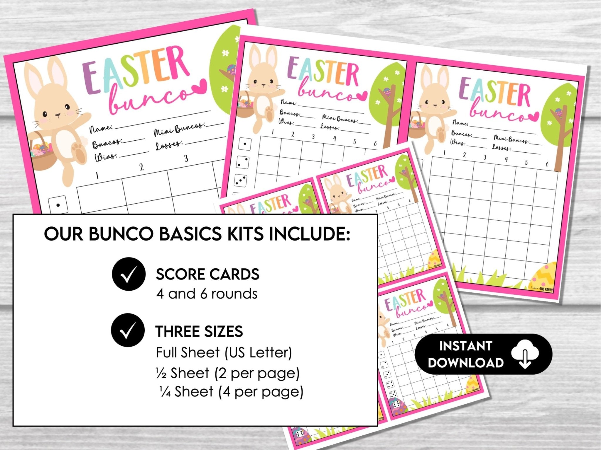 Easter Bunco Set - Pastel Bunny and Easter Egg theme