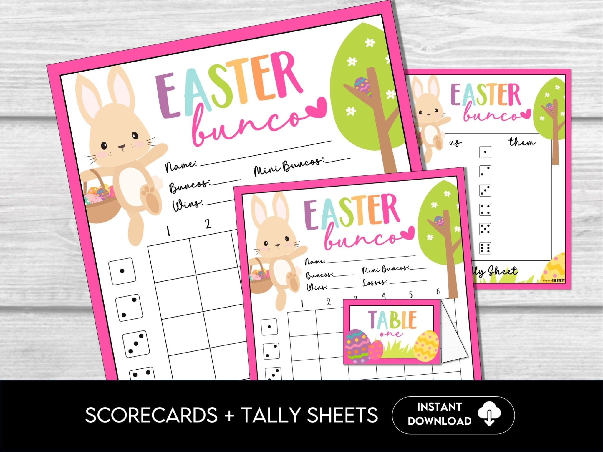 Easter Bunco Set - Pastel Bunny and Easter Egg theme