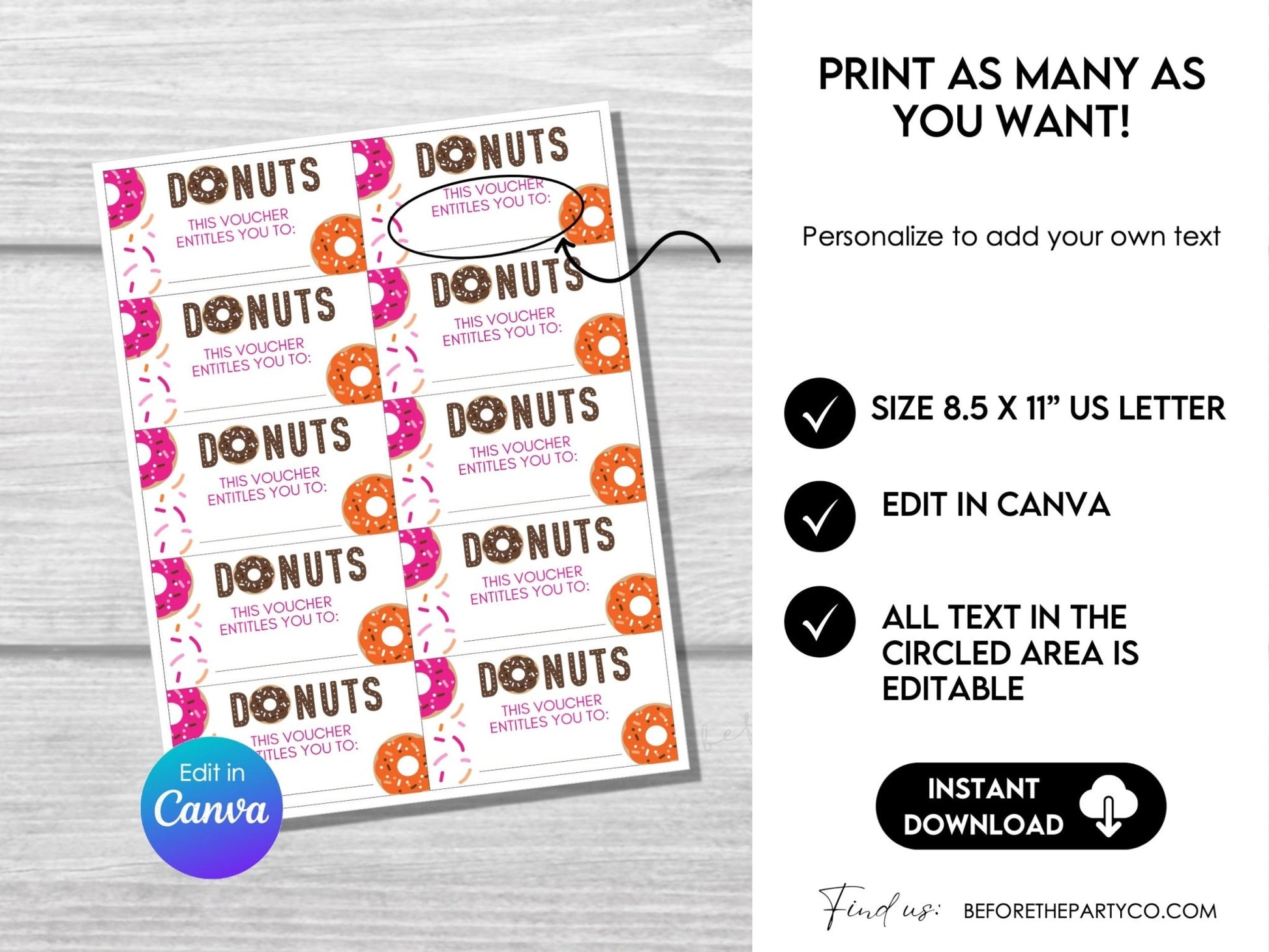 Editable Donut School Fundraiser Flyer 8.5" x 11" – Canva Template - Before The Party