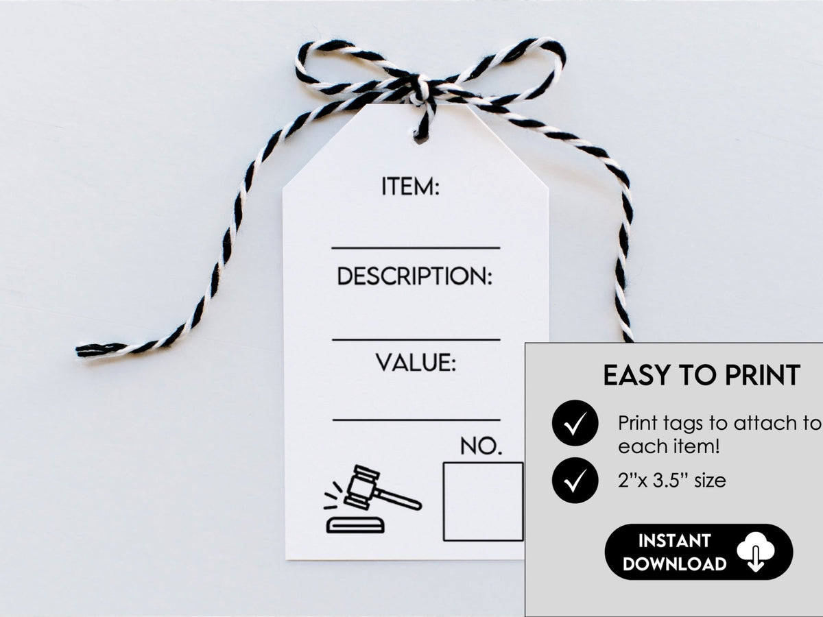 Customizable Silent Auction Bid Sheet – Before The Party