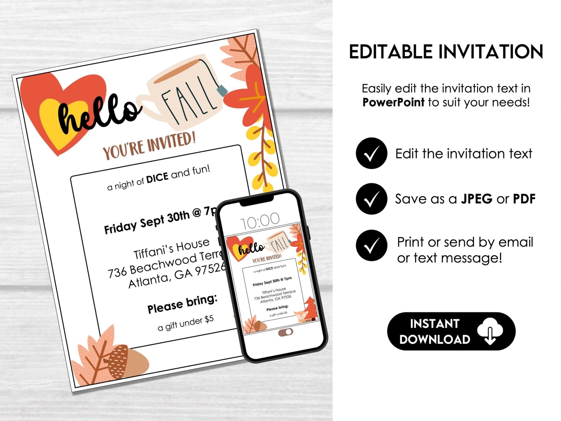Fall Bunco Score Cards, Autumn Leaves Bunco Score Sheets, FALL harvest Bunco Invitation, Bunco Party Kit - Before The Party