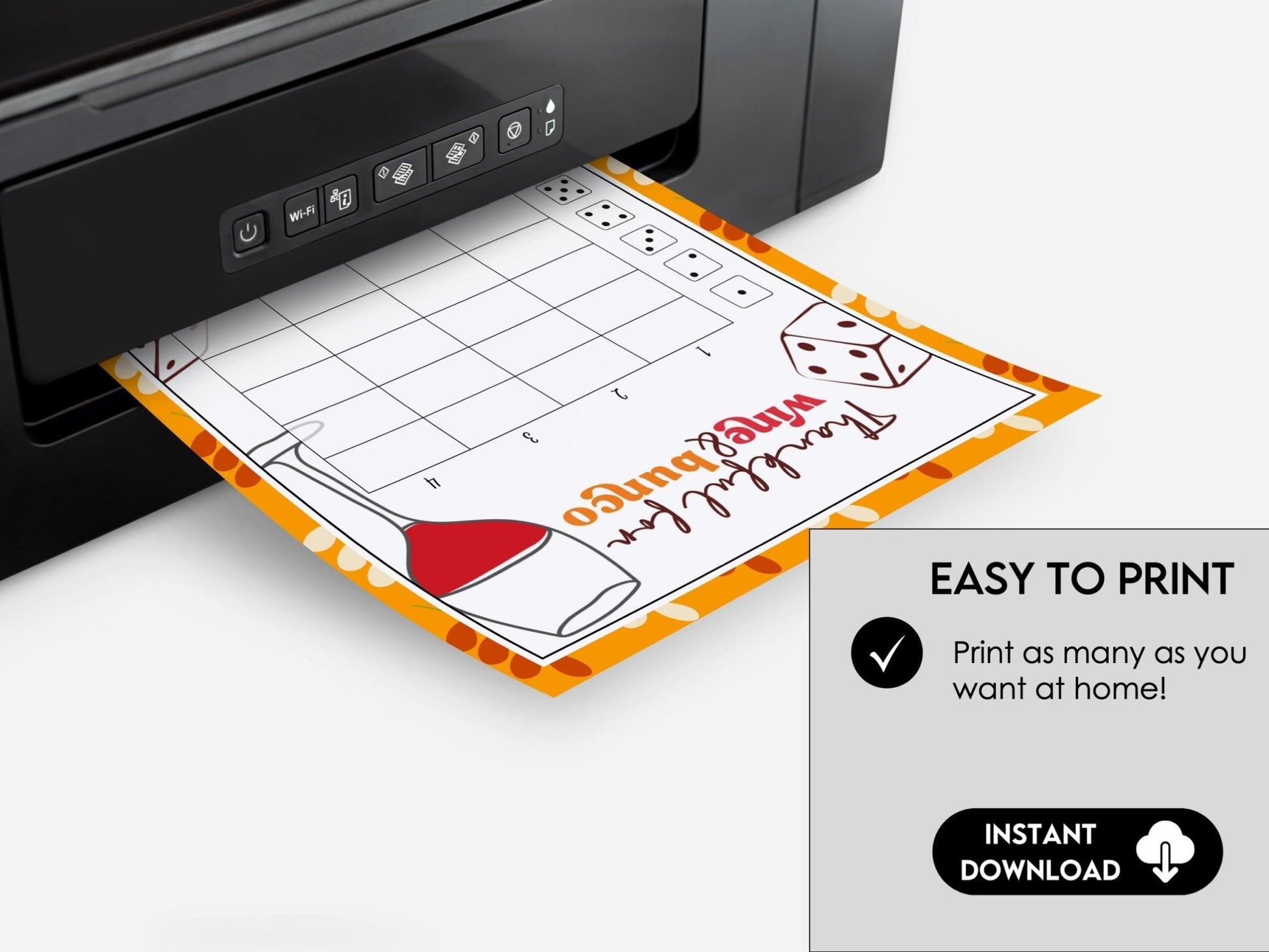 Fall Bunco Score Cards, Wine & Bunco Party Score Sheets, Bunco Tally Sheet, Table Cards