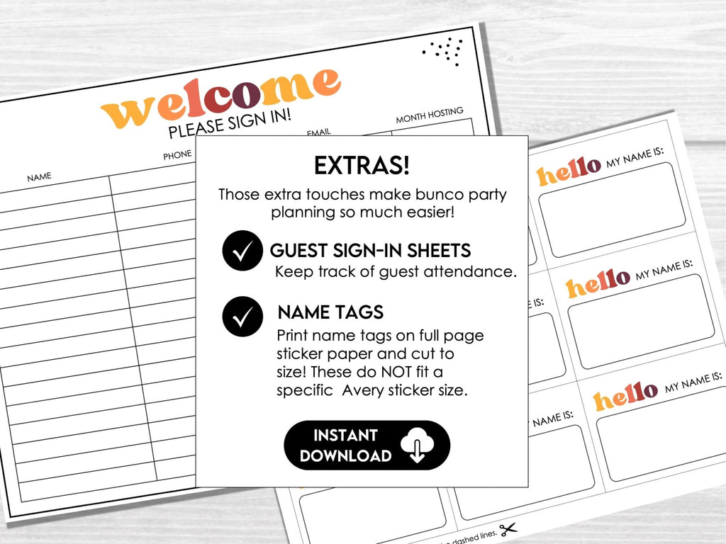 Fall Colors Bunco Score Cards, Autumn Bunco Score Sheets, FALL Bunco Invitation - Before The Party