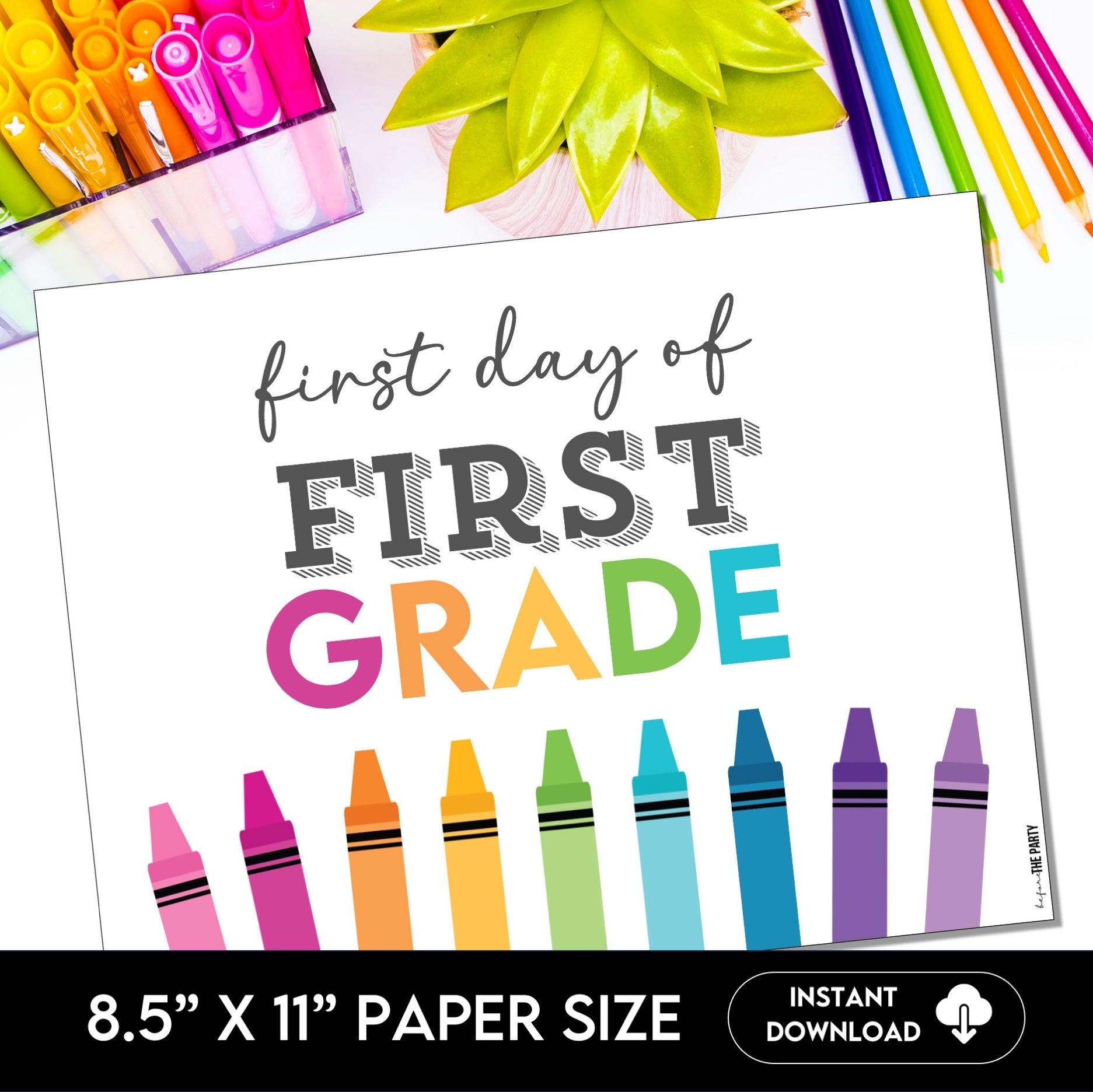First Day Day of FIRST Grade, Back to School School Signs for 1st Grad ...