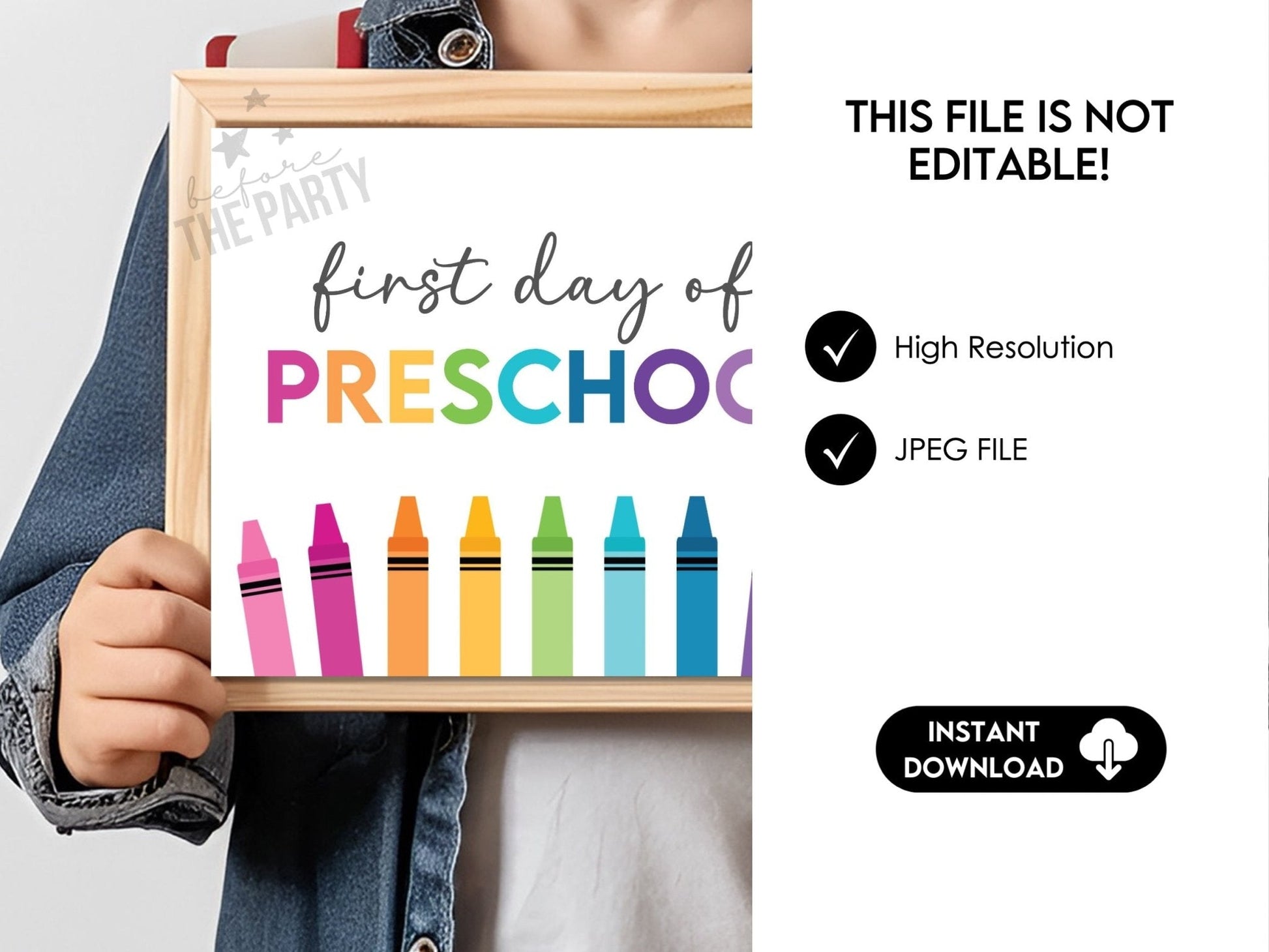 First Day Day of Preschool Sign, Back to School School Signs