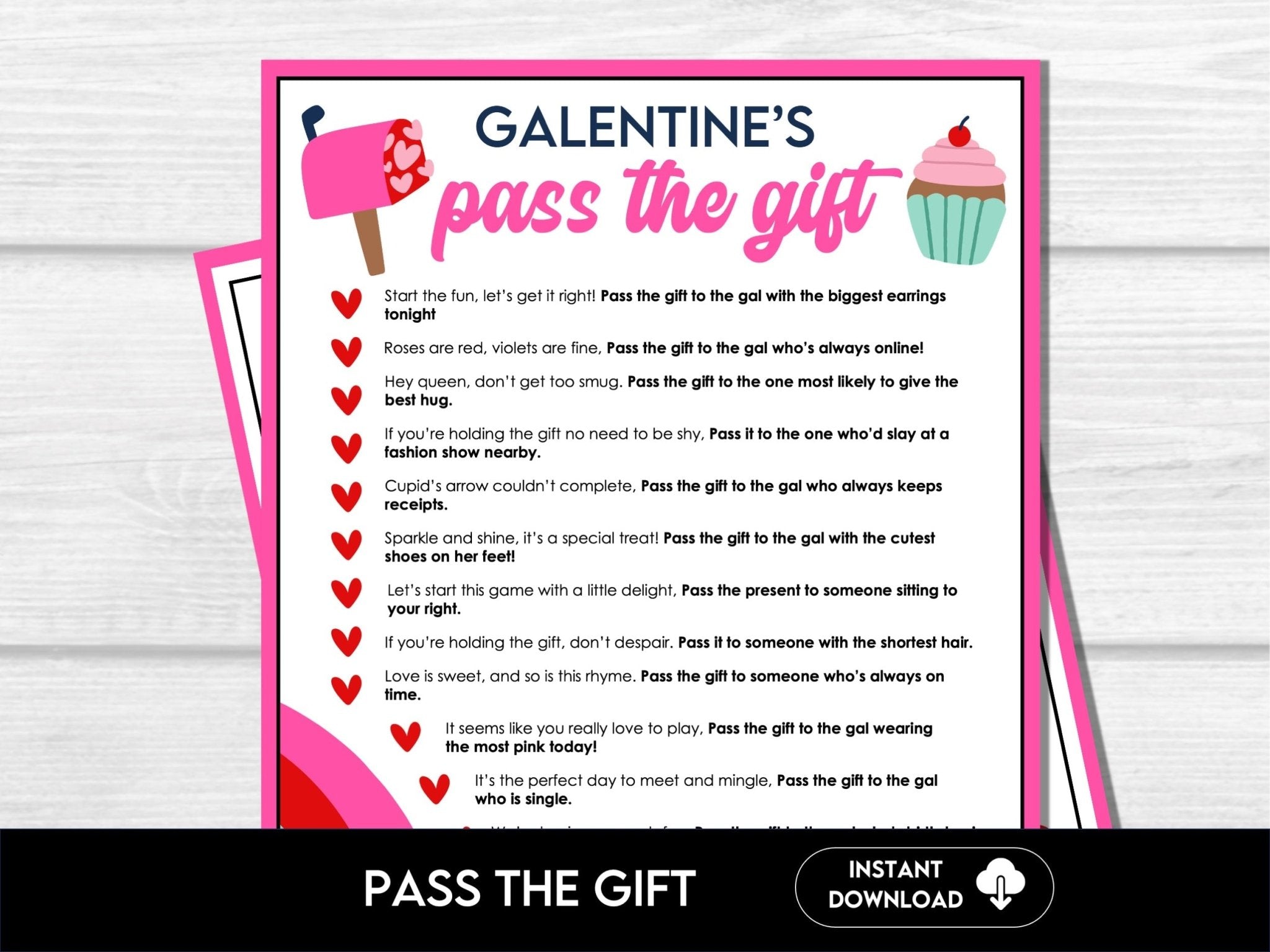 Galentine's Day Pass the Gift, Funny Valentine's Day Pass the Present Game
