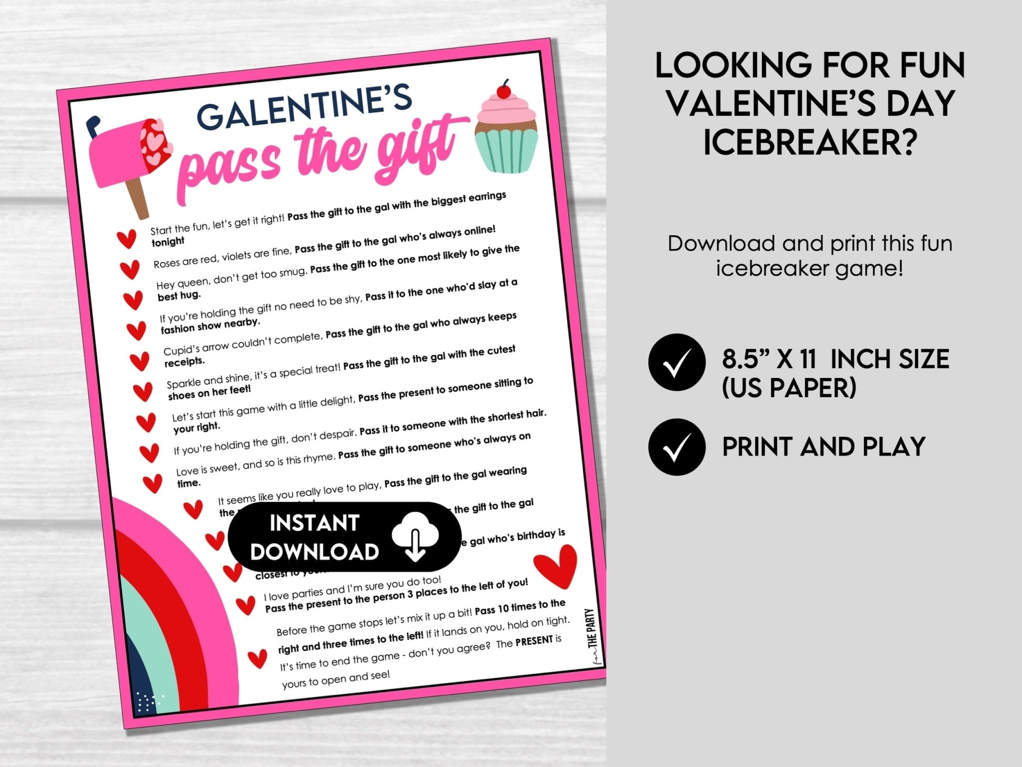 Galentine's Day Pass the Gift, Funny Valentine's Day Pass the Present Game