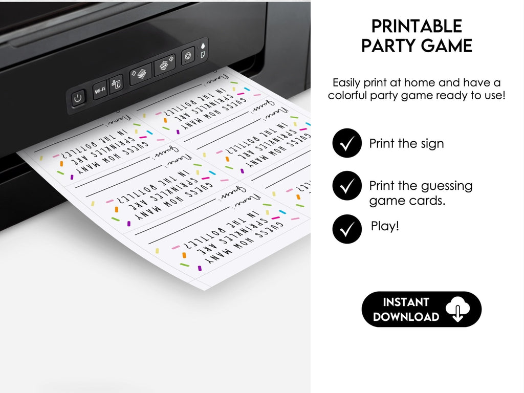 Game Guess How Many Sprinkles Are in the Bottle? Sprinkle Baby Shower Guessing Game, Printable for Boy or Girl Baby Shower, Game for Groups - Before The Party