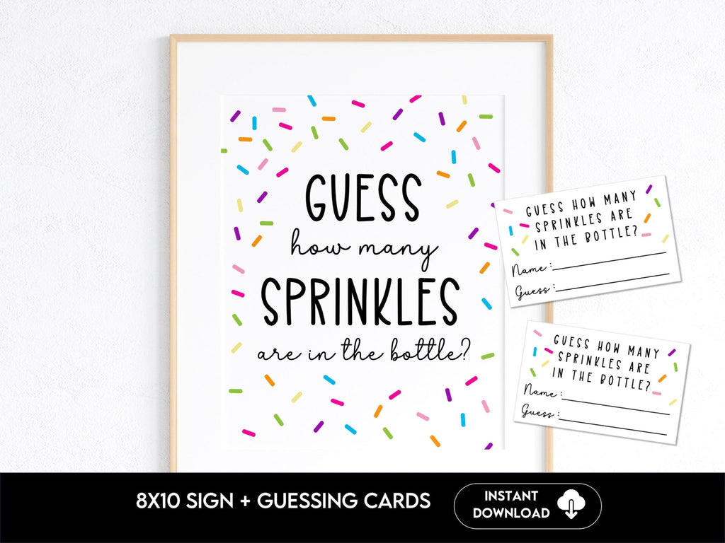 Game Guess How Many Sprinkles Are in the Bottle? Sprinkle Baby Shower Guessing Game, Printable for Boy or Girl Baby Shower, Game for Groups - Before The Party