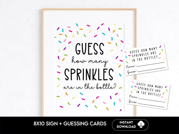 Game Guess How Many Sprinkles Are in the Bottle? Sprinkle Baby Shower Guessing Game, Printable for Boy or Girl Baby Shower, Game for Groups - Before The Party