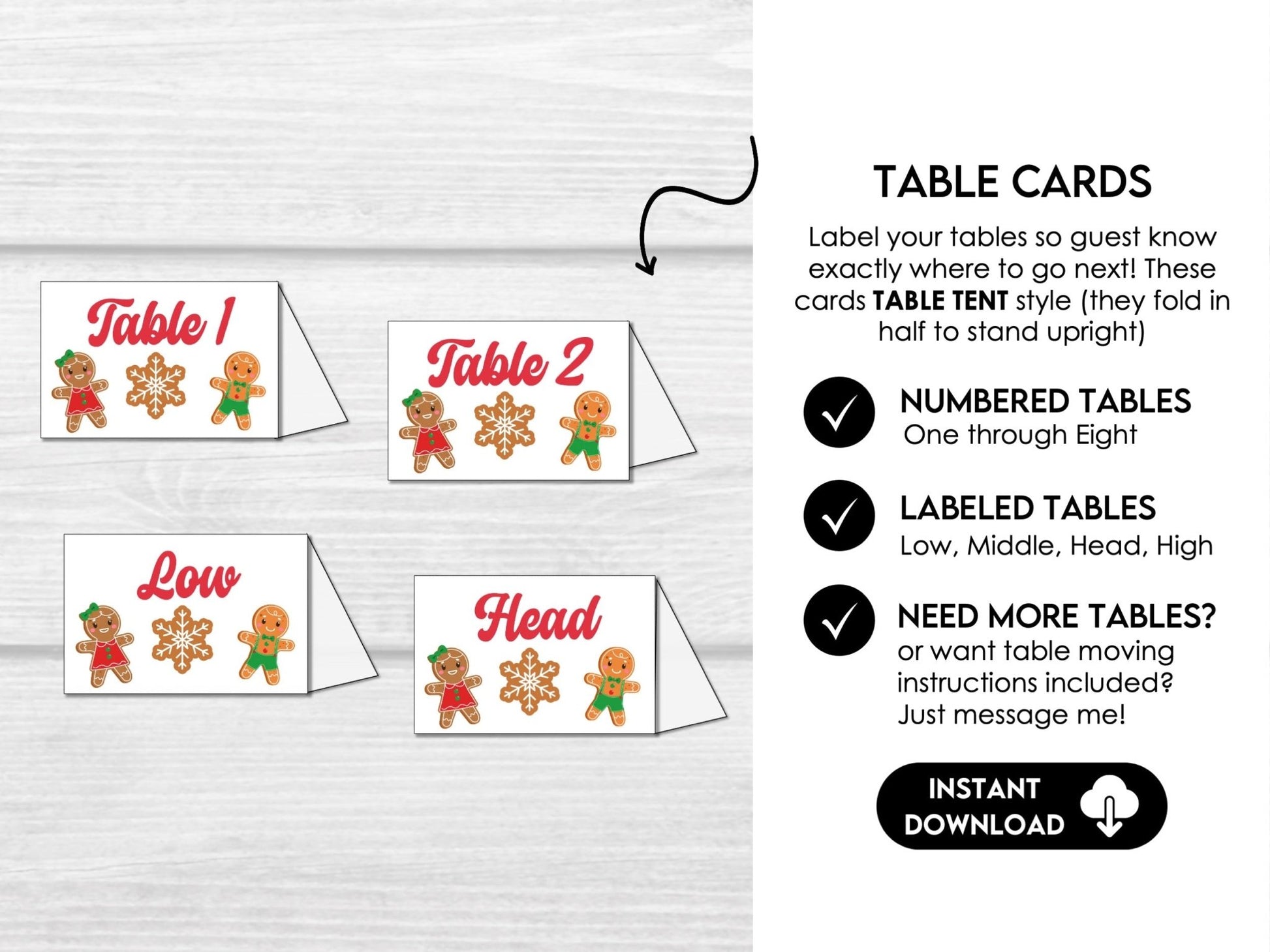 Gingerbread Bunco - Winter Bunco Score Cards, Tally Sheets, Table Cards