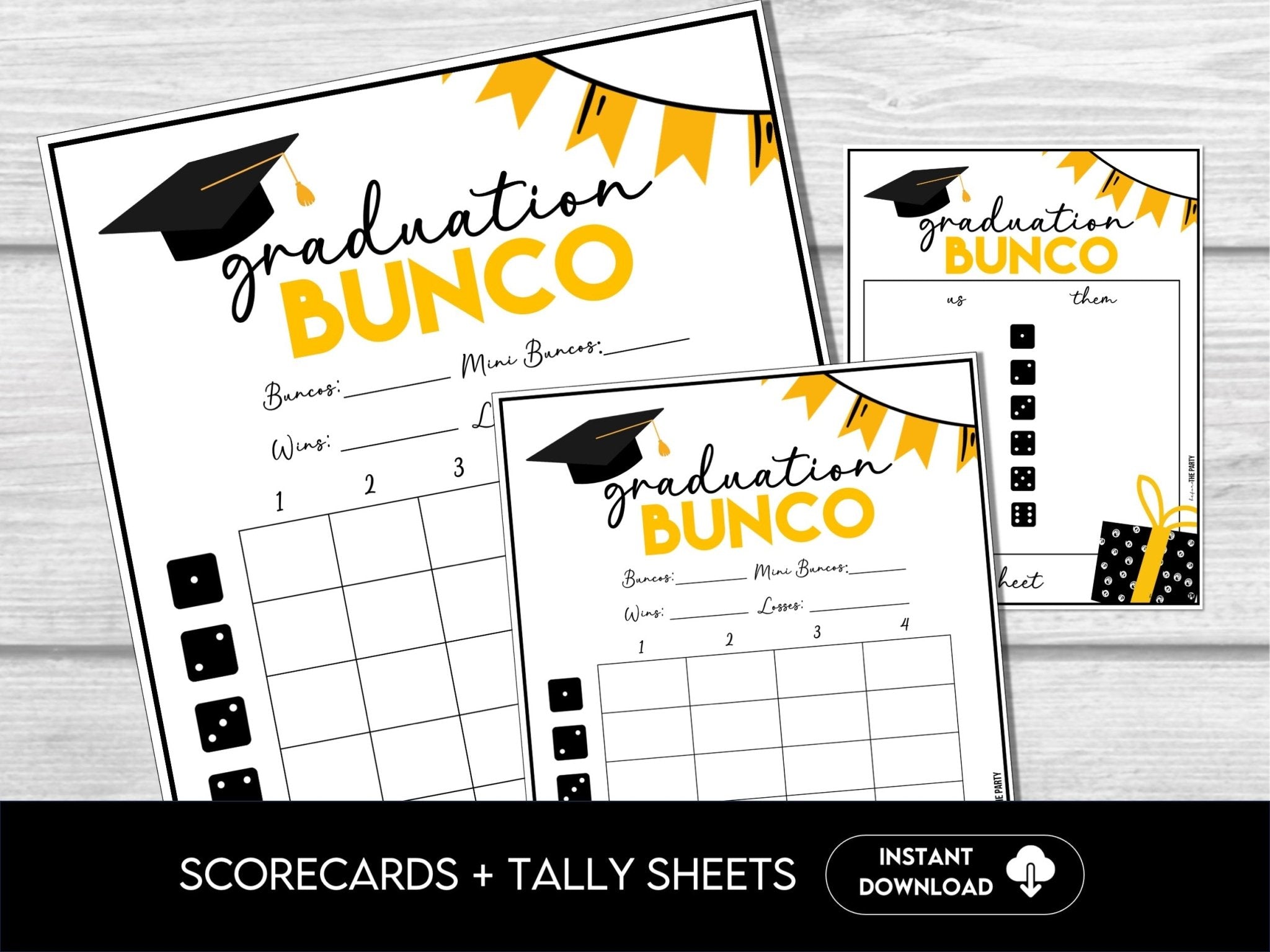 Graduation Party Bunco Score Cards, Graduate Bunco Invitation, Bunco Night - Before The Party