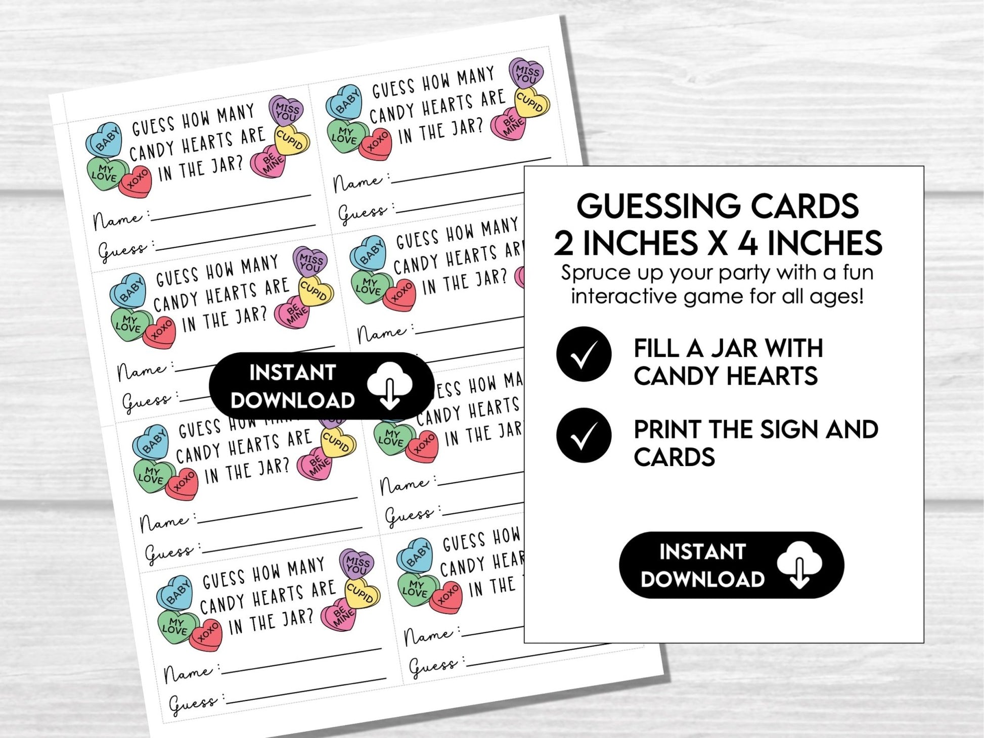 Guess How Many Candies Party Game, Valentine's Day Candy Game