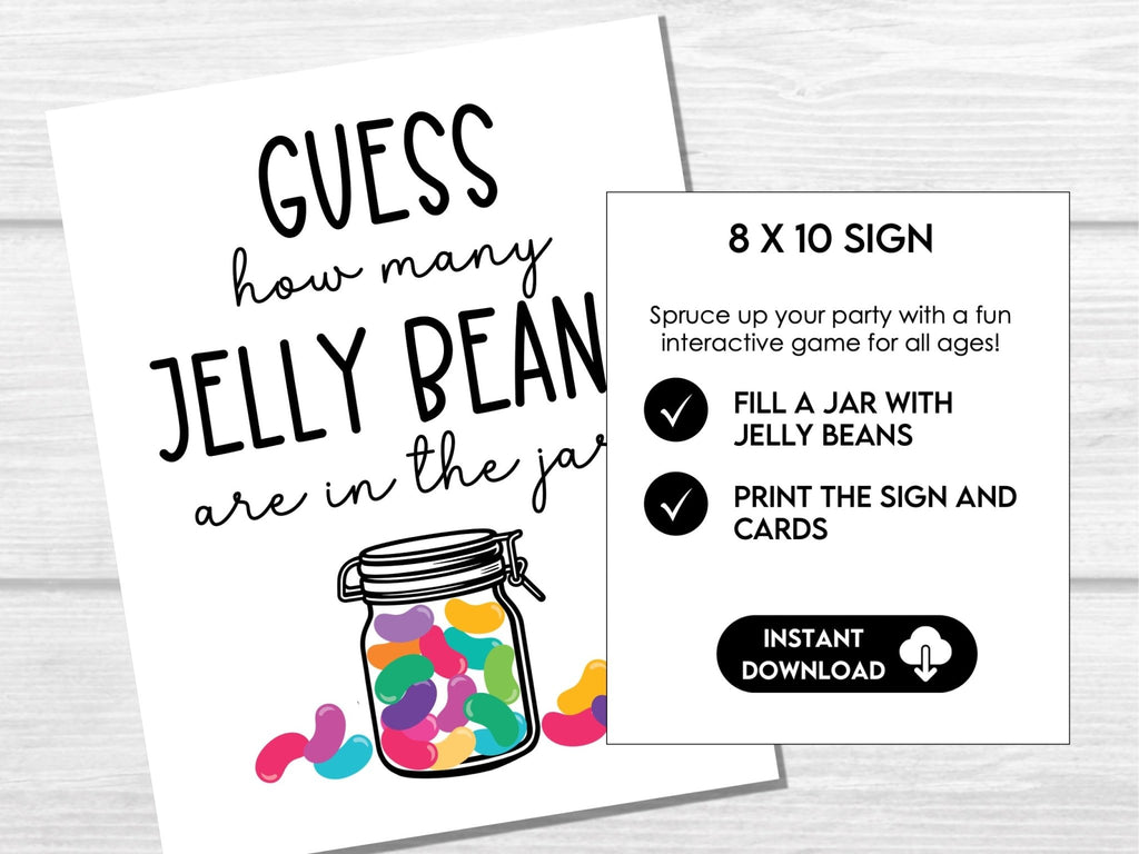 Guess How Many Jelly Beans - Easter Game, Birthday Party Game, Shower Game, School Event, Office Party, Kids & Adults, Count the Jelly Beans - Before The Party