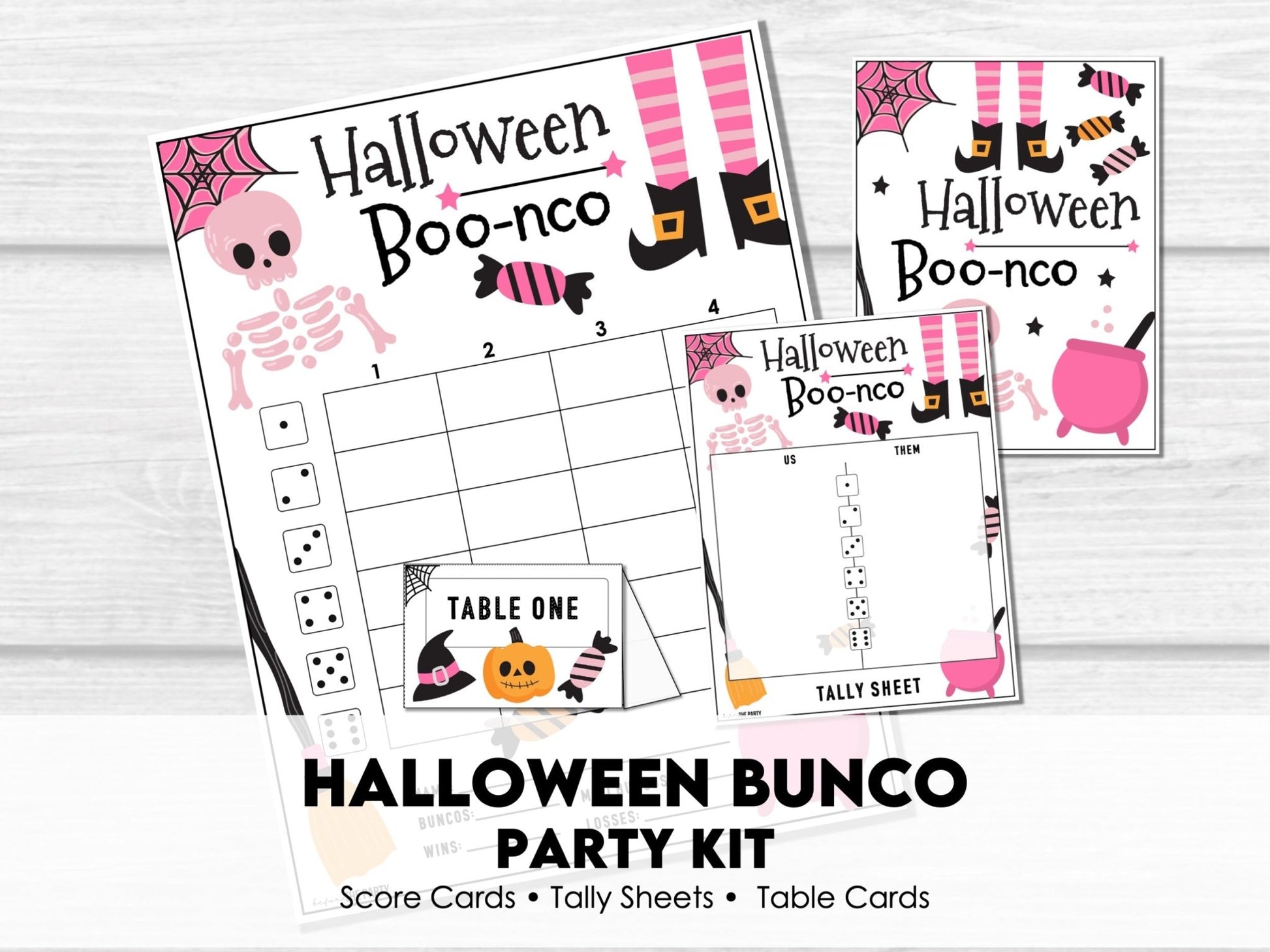 Halloween Bunco Bundle – Pastel Skeleton & Witch Printables