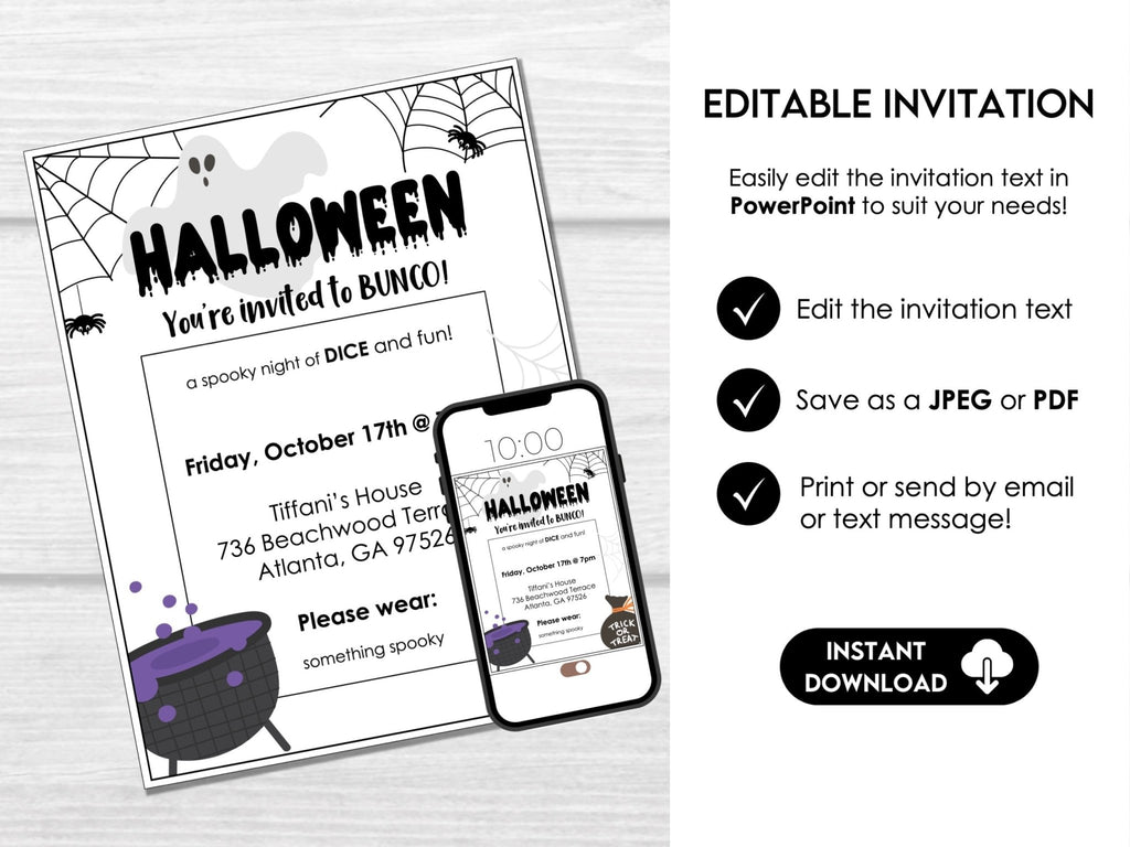 Halloween Bunco Score Cards, Bunco Printables, October Bunco Party Invitation, Tally Sheets - Before The Party