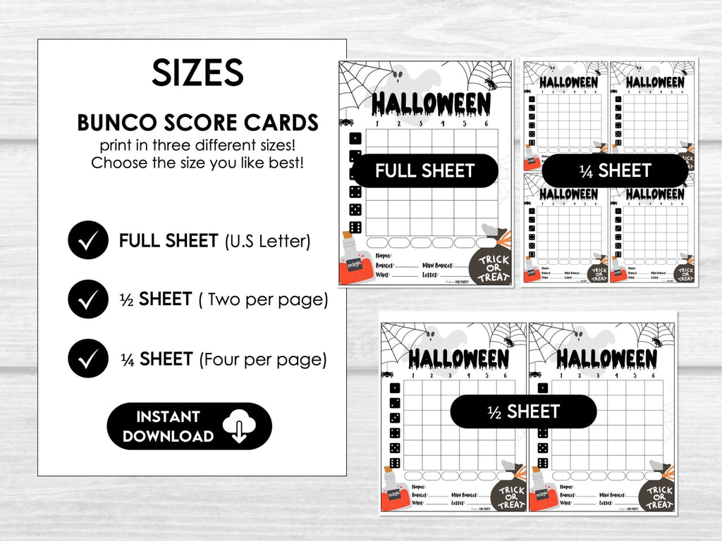 Halloween Bunco Score Cards, Bunco Printables, October Bunco Party Invitation, Tally Sheets - Before The Party