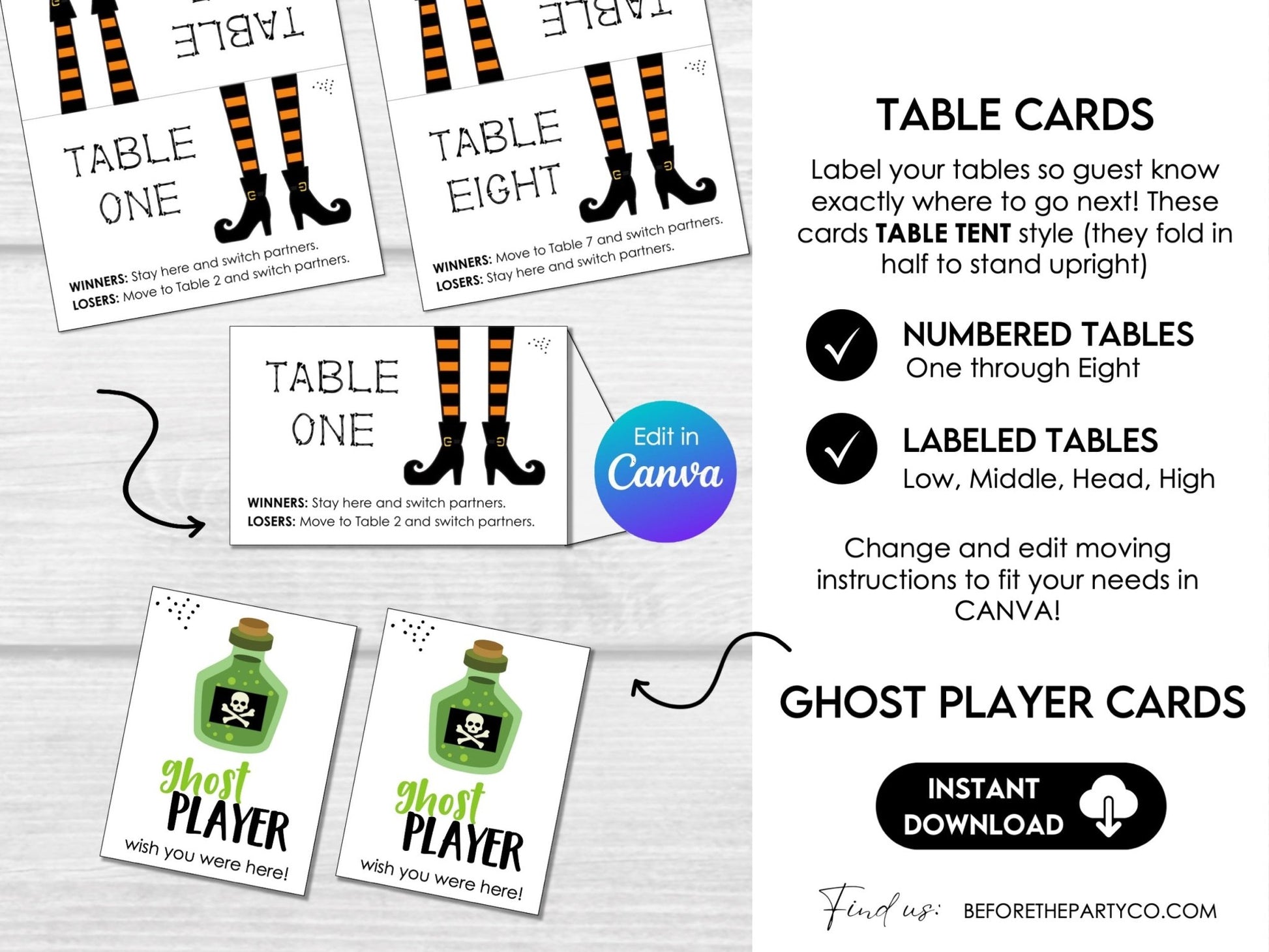 Halloween Bunco Score Cards, Bunco with my Witches Score Sheets, October Bunco
