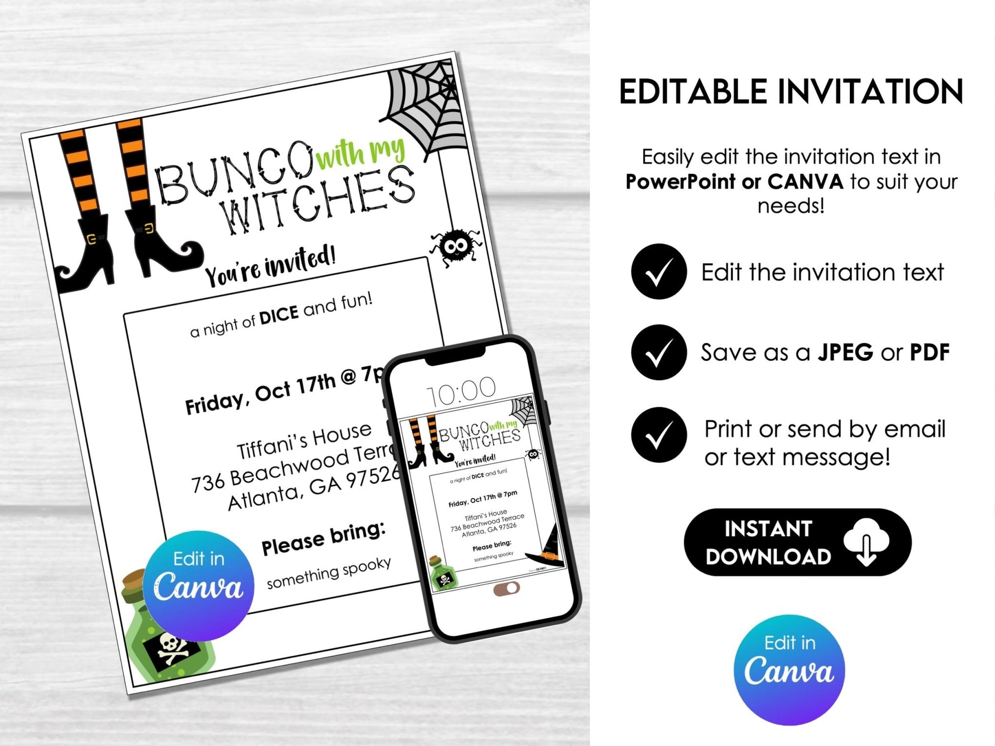 Halloween Bunco Score Cards, Bunco with my Witches Score Sheets, October Bunco