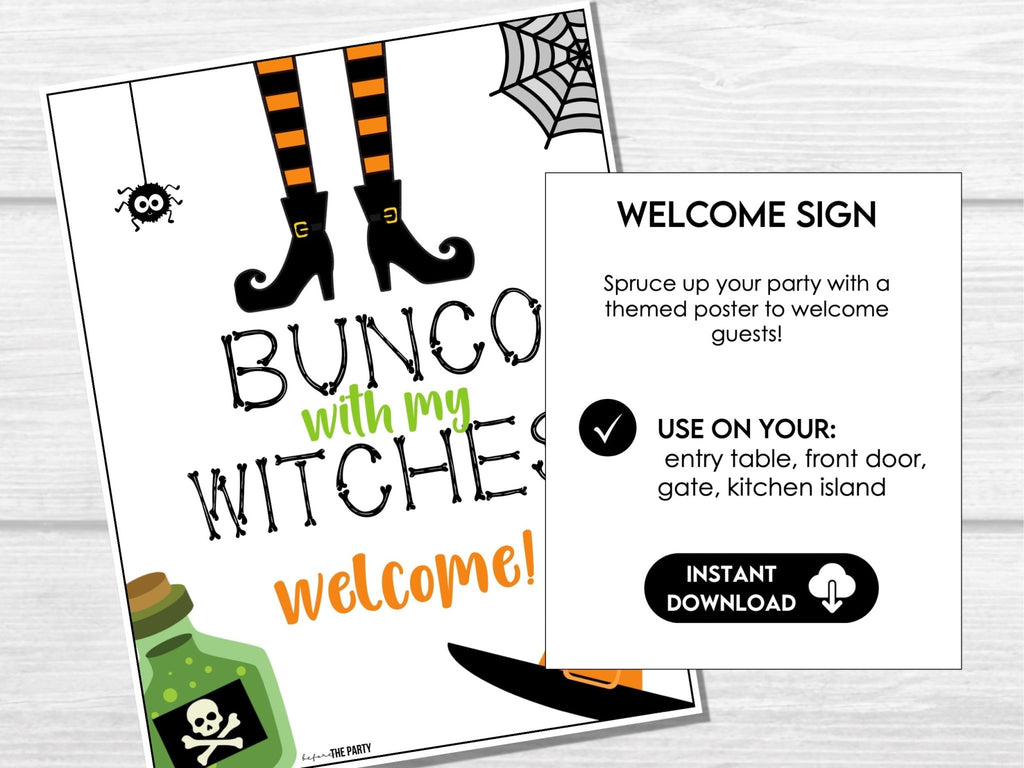 Halloween Bunco Score Cards, Bunco with my Witches Score Sheets, October Bunco - Before The Party