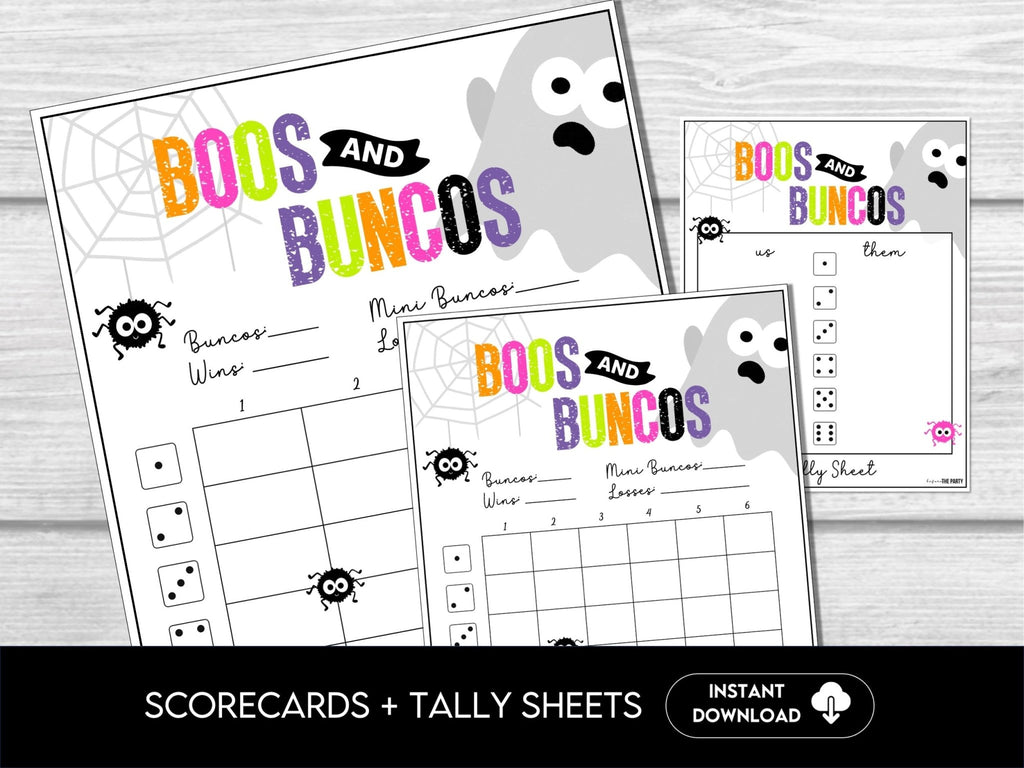 Halloween Bunco Score Sheets, Spooky Bunco Game, Halloween Party Bunco Scorecards | 4 games, 6 games - Before The Party