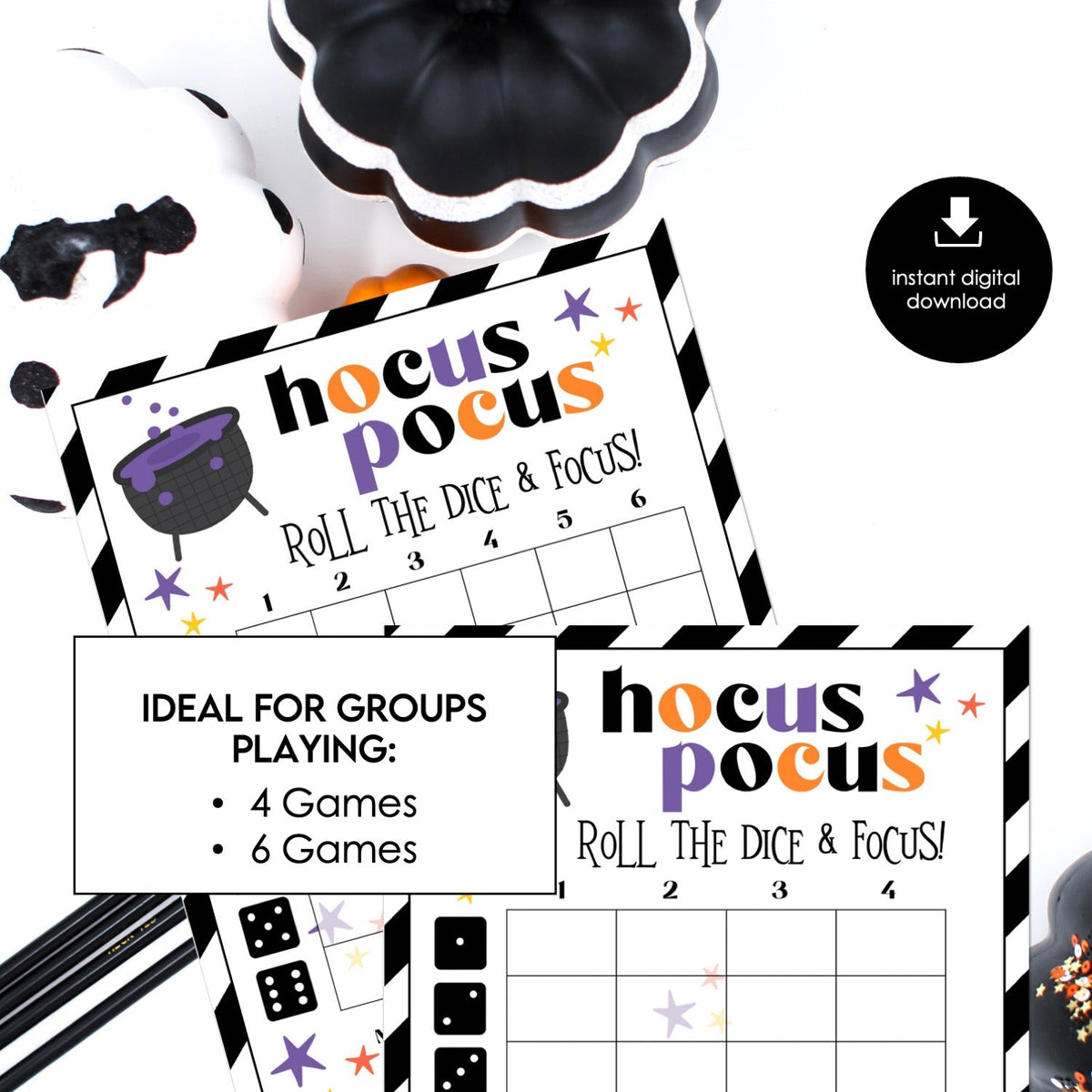 Hocus Pocus Halloween Bunco – Printable Score Cards Only