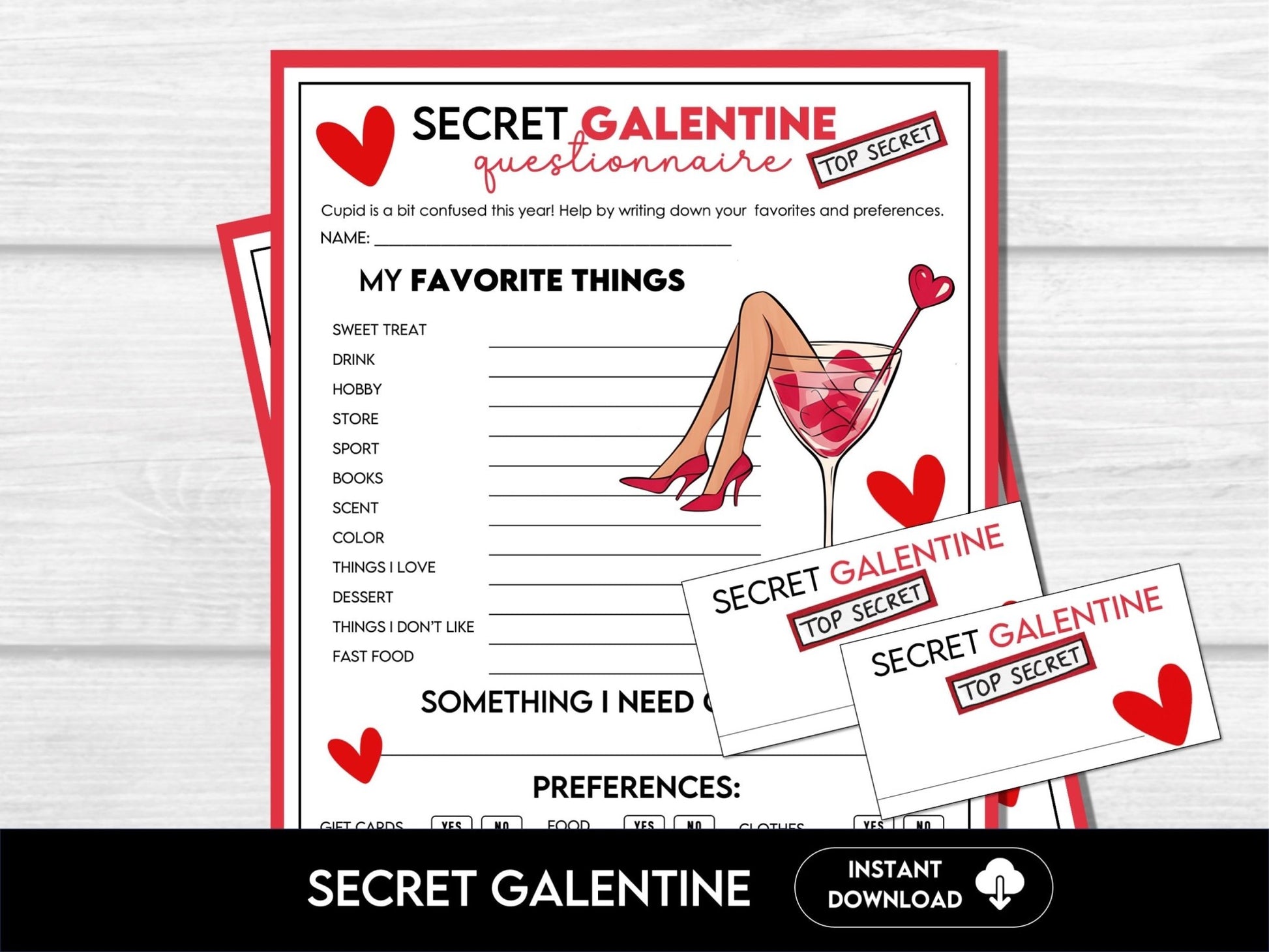My Secret Galentine Gift Exchange Questionnaire