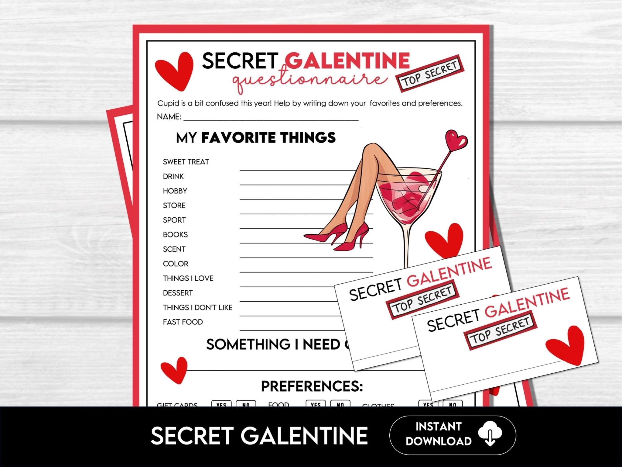 My Secret Galentine Gift Exchange Questionnaire