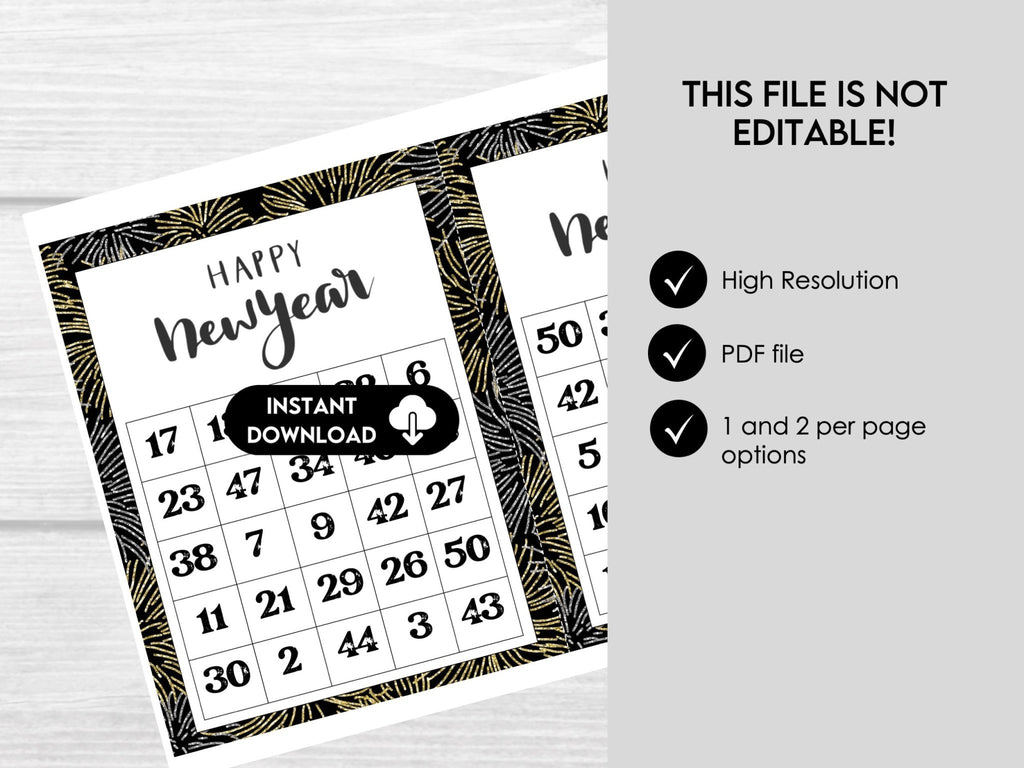 New Year's Eve Bingo Cards, Party Game for Kids, Teens, and Adults, New Year Group Game, New Year Office Party Game, Printable Bingo Card - Before The Party