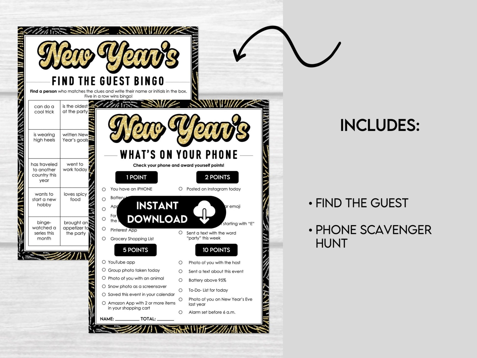 New Year's Eve Printable Party Games Bundle - Before The Party