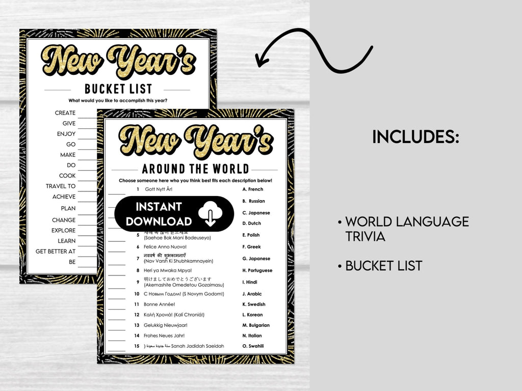 New Year's Eve Printable Party Games Bundle - Before The Party