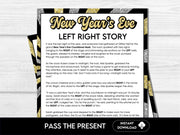 New Year's Left Right Game, Printable New Year's Eve Left Right Story