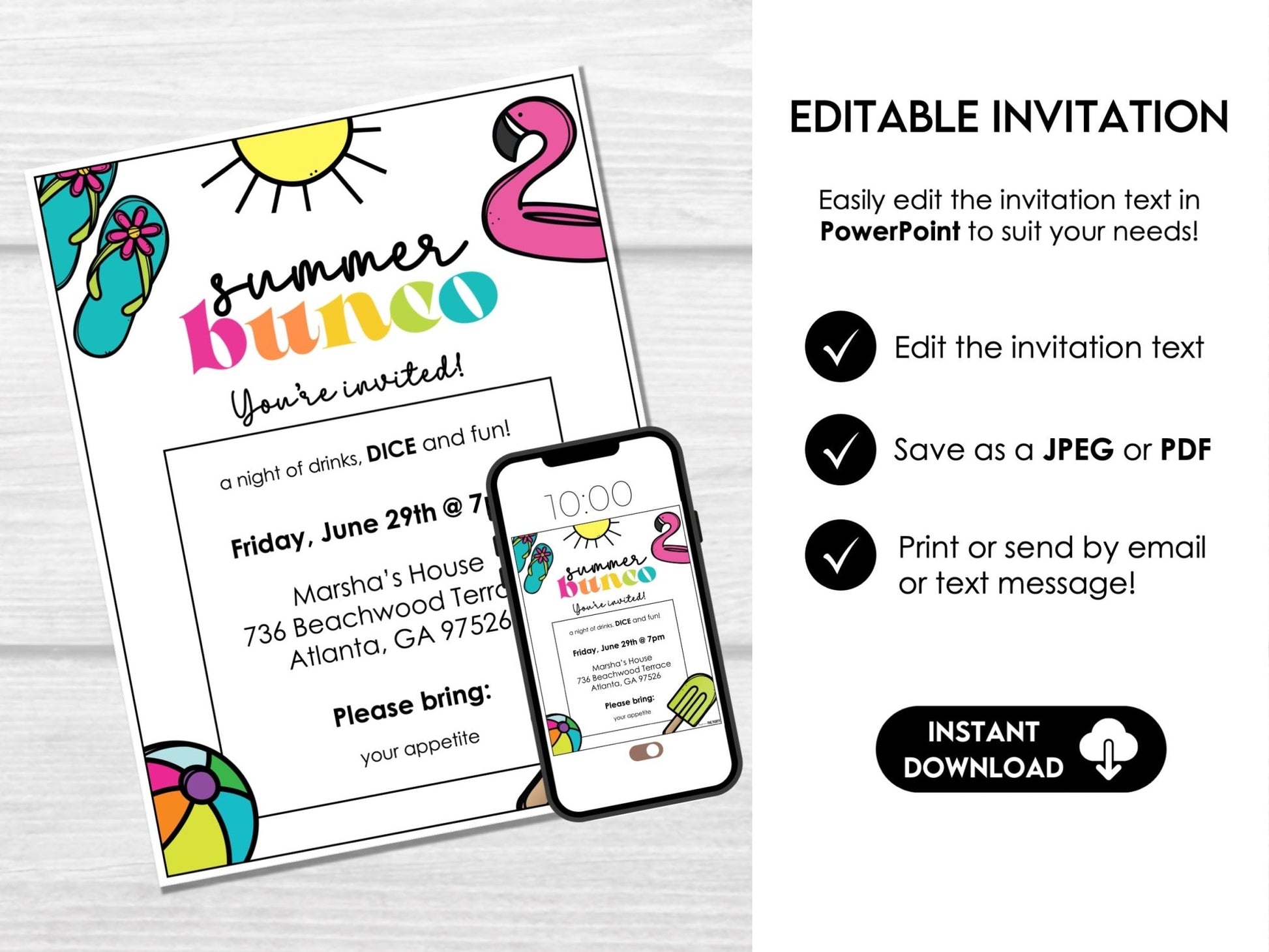 Printable Summer Bunco Game Set – Beach Party Theme - Before The Party
